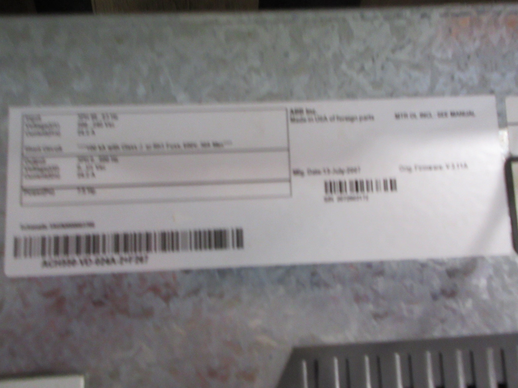 ABB ACH550 AC Drive w/ Bypass ACH550-VD-024A-2+F267 7.5HP 3Ph w/ Keypad Used