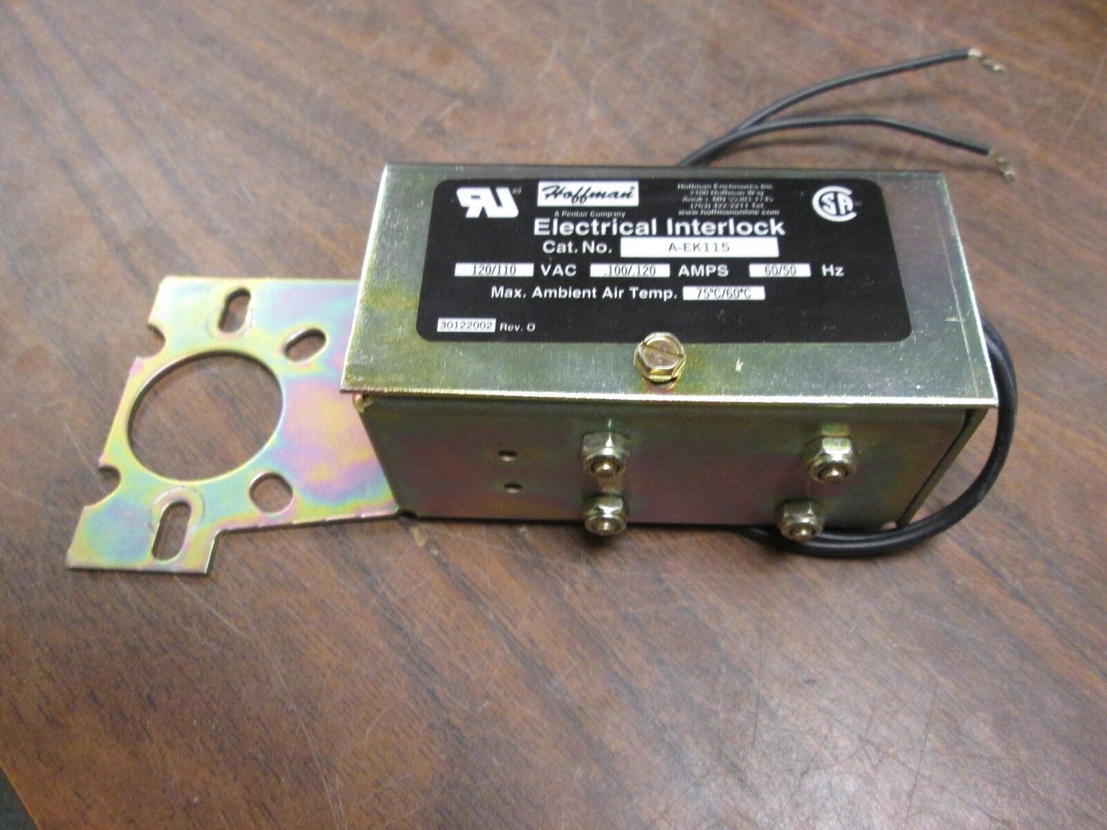 Hoffman Electrical Interlock A-EK115 120/110V .100/.120A 60/50Hz Used