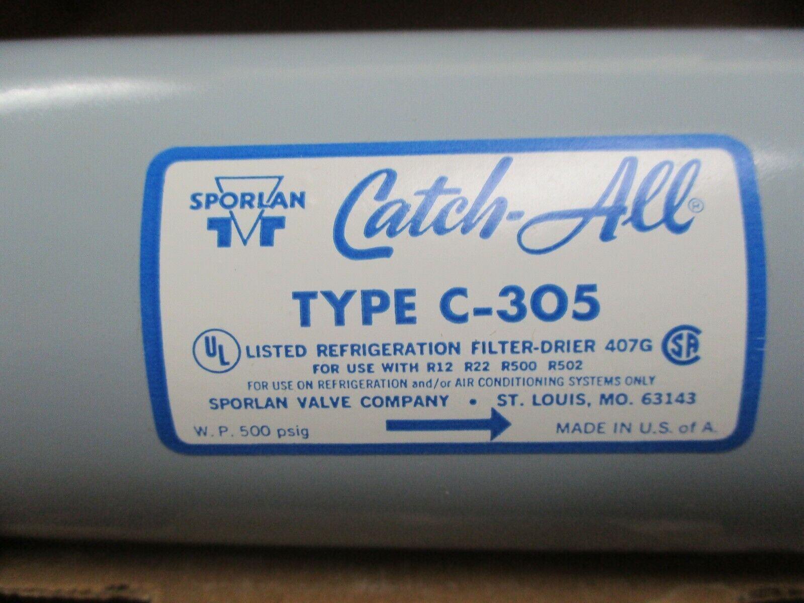 Sporlan Catch-All Filter-Drier C-305 5/8" SAE Flare New Surplus