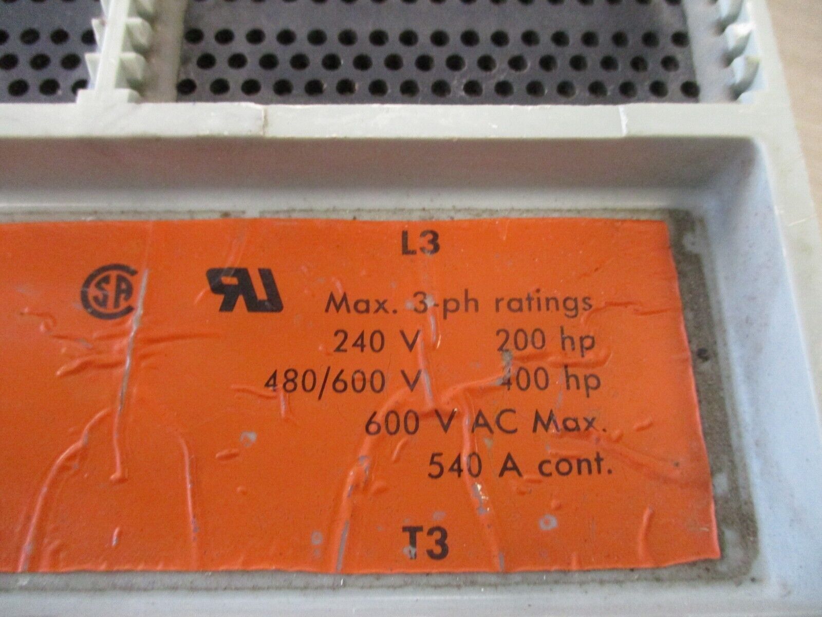 Asea Size 6 Contactor EG 630-2 480 V Coil 540 A 600 V Used