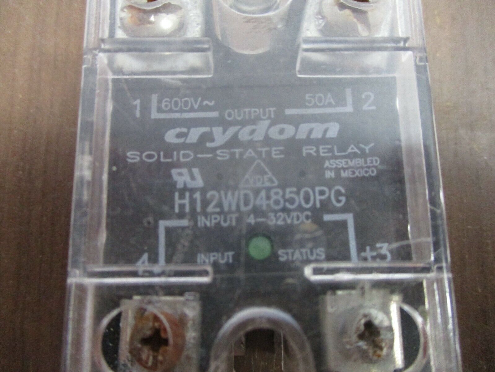 Crydom Solid State Relay H12WD4850PG Input: 4-32VDC Output: 600VAC 50A Used