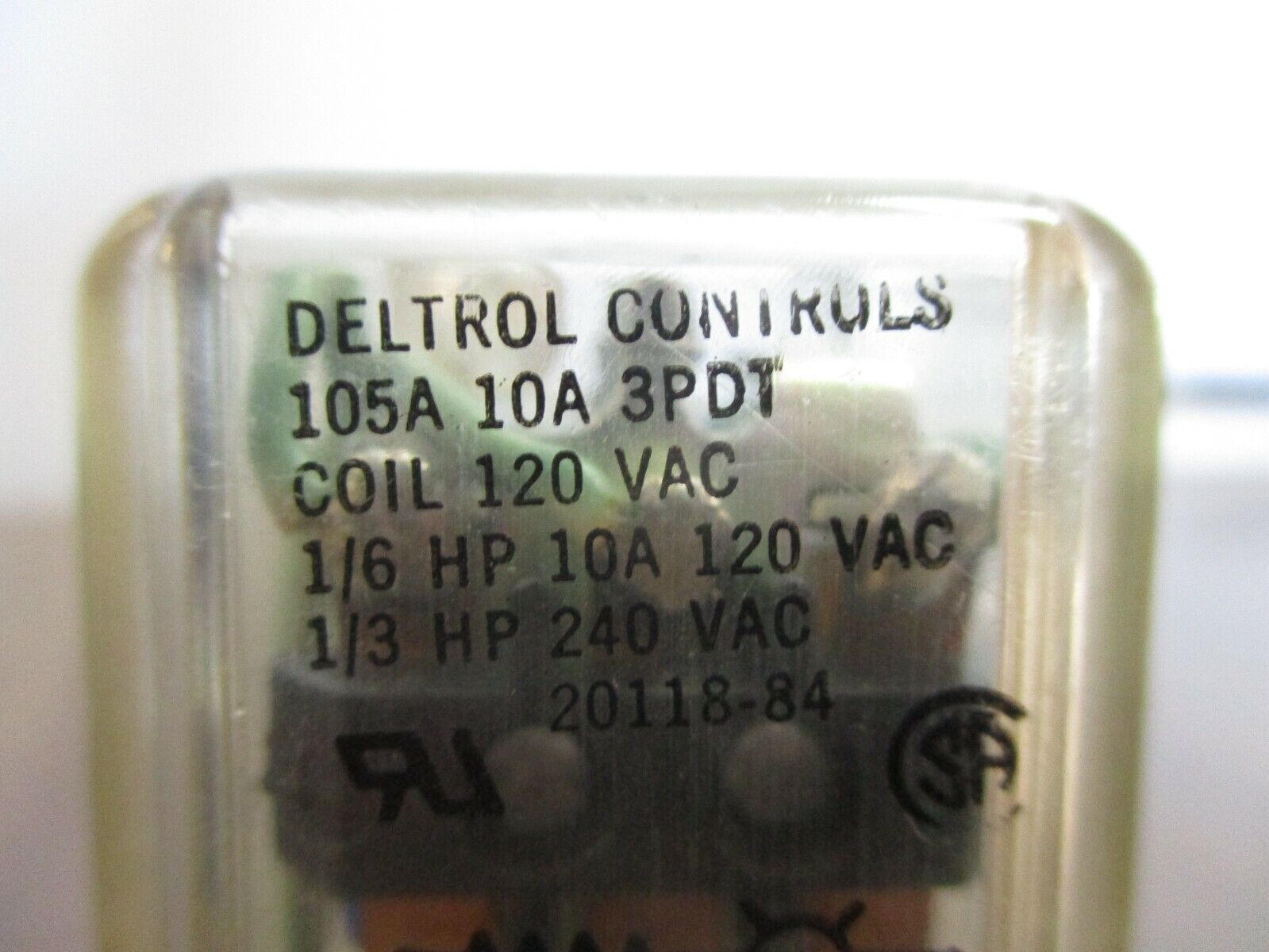 Deltrol Controls Relay 105A 10A 3PDT 120V Coil w/ Base *Lot of 2* Used