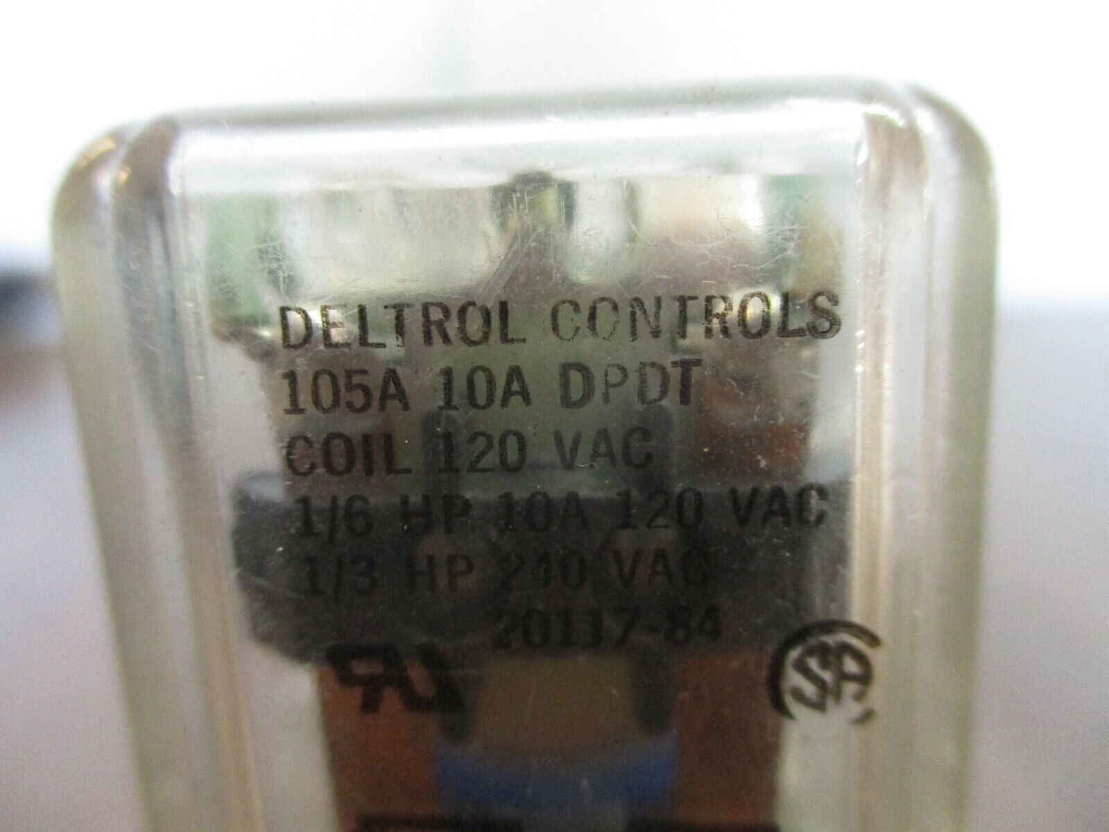 Deltrol Controls Relay 105A 10A DPDT 120V Coil w/ Base *Lot of 2* Used