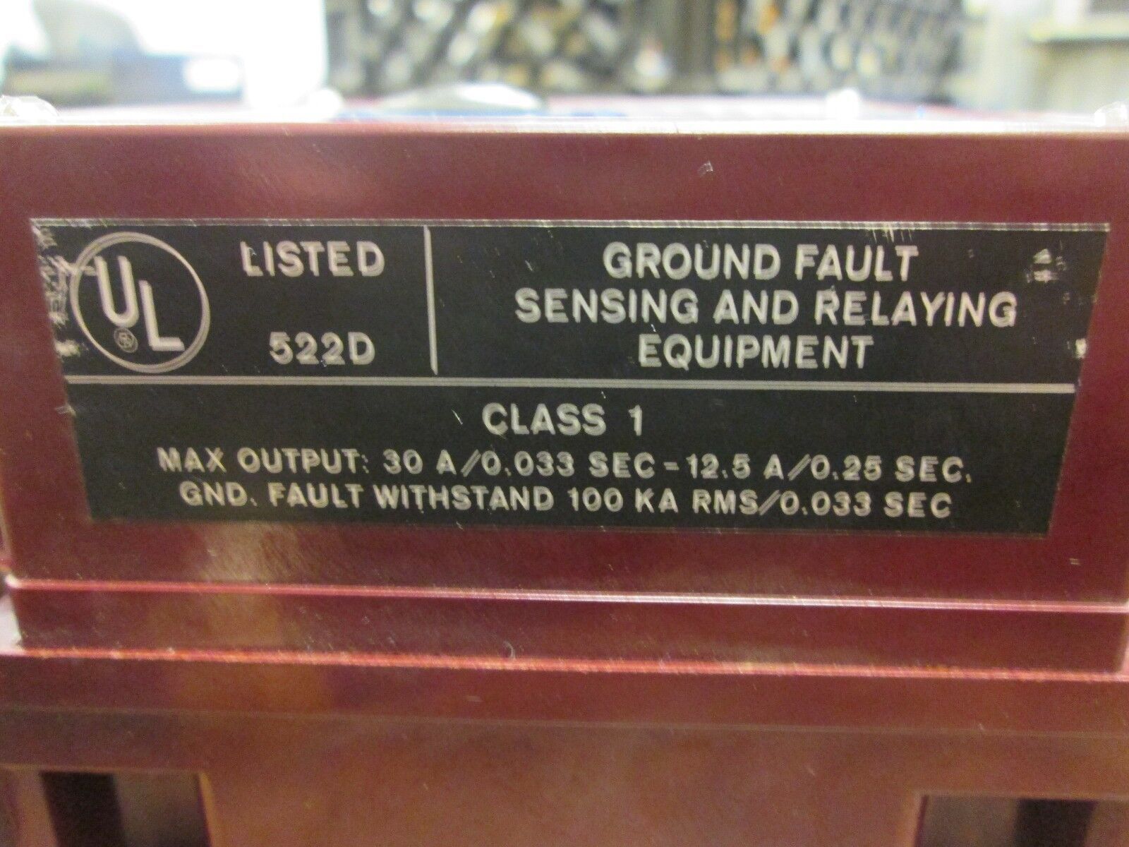 Gould Type GR-200 Ground Shield Ground Fault Relay 202C1261UL 120V 60Hz Used