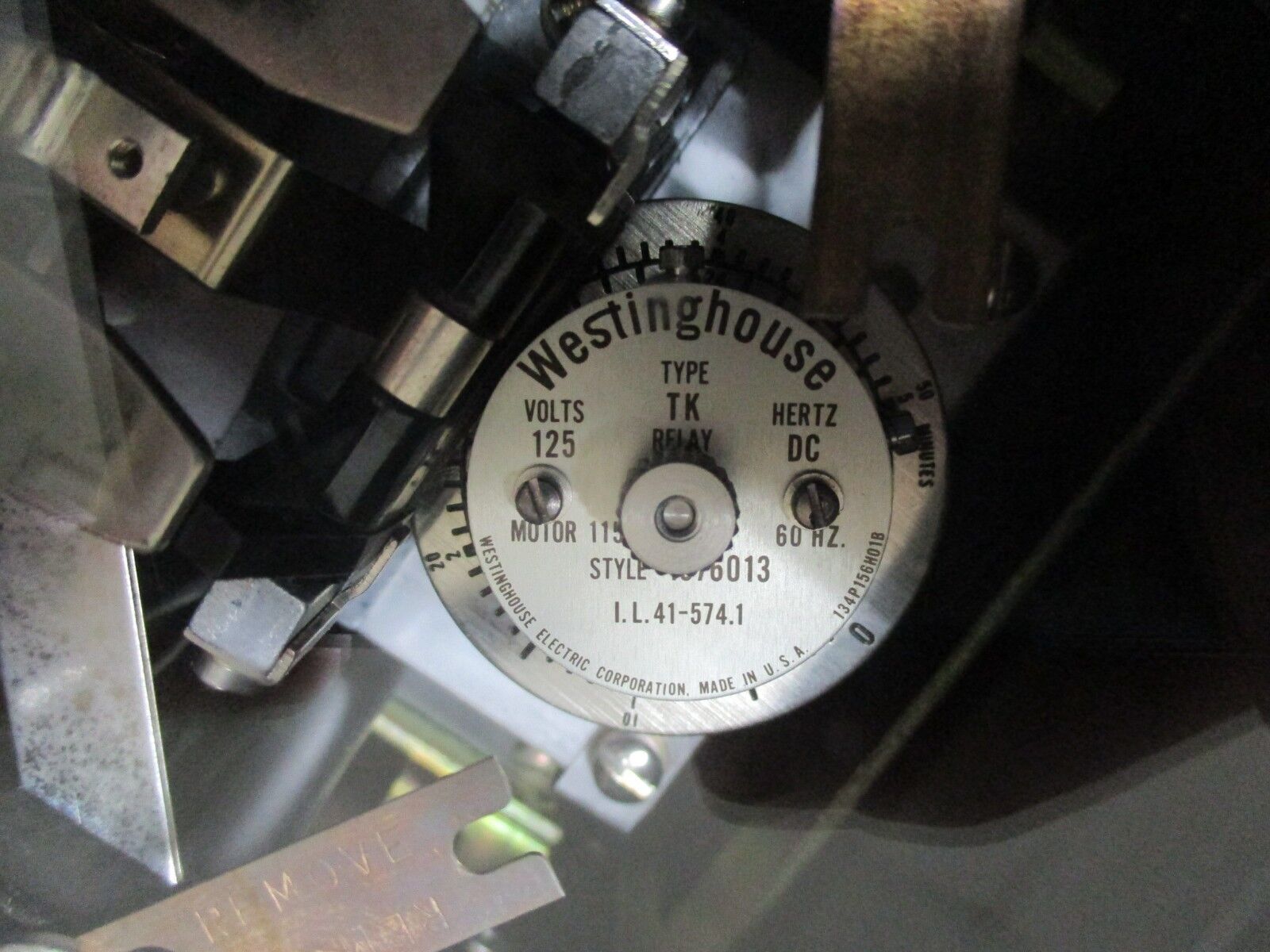 Westinghouse Type TK Timing Relay 1876013 125VDC Range: 0-50min Used