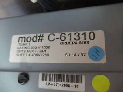 Siemens Accu/Stat MJ-X Voltage Regulator Control Panel C-61310 Used