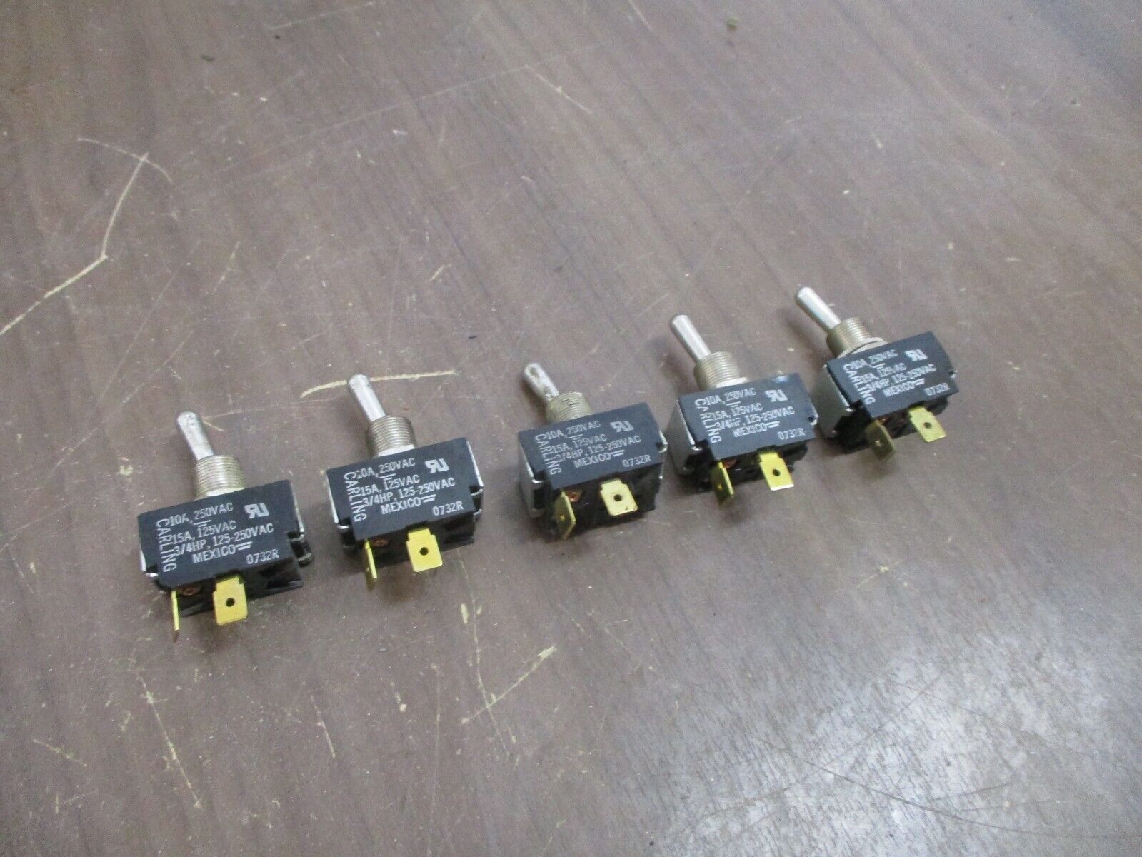 Carling Toggle Switch 73K1474 15A 125VAC *Lot of 5* New Surplus