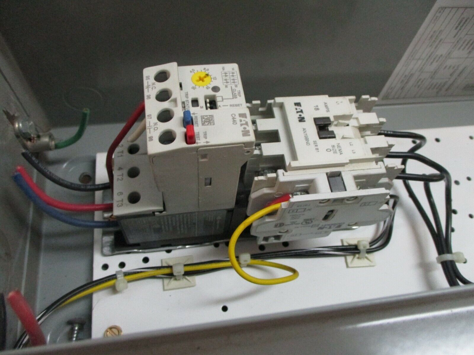 Eaton Size 0 Fusible Combination ECN1601AJB 120V Coil Trip: 4-20A Used