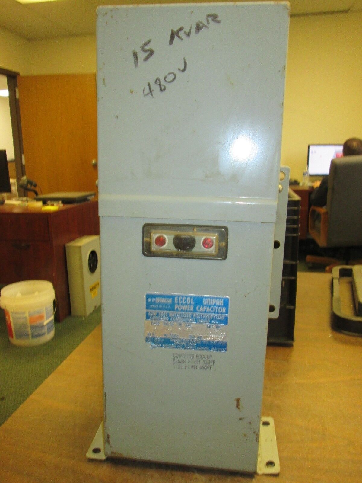 Sprague Eccol Unipak Power Capacitor 1543PMUL 15kvar 480V 3PH 60Hz Used