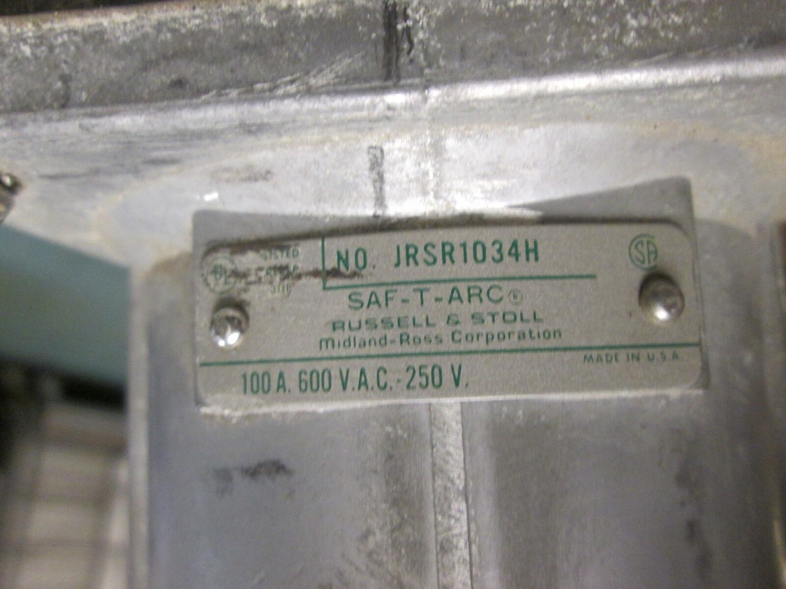 RussellStoll Receptacle w/ Base JRSR1034H 100A 600V 3P 4W Used