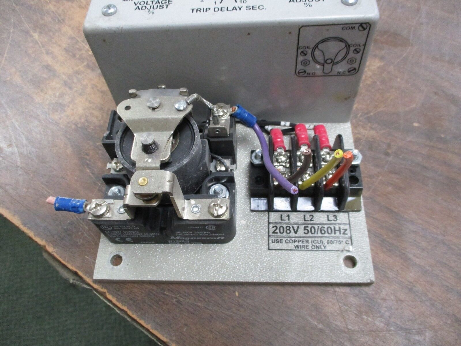Time Mark 3 Phase Power Monitor 2500-208 208V 50/60Hz Delay: 1-10sec Used