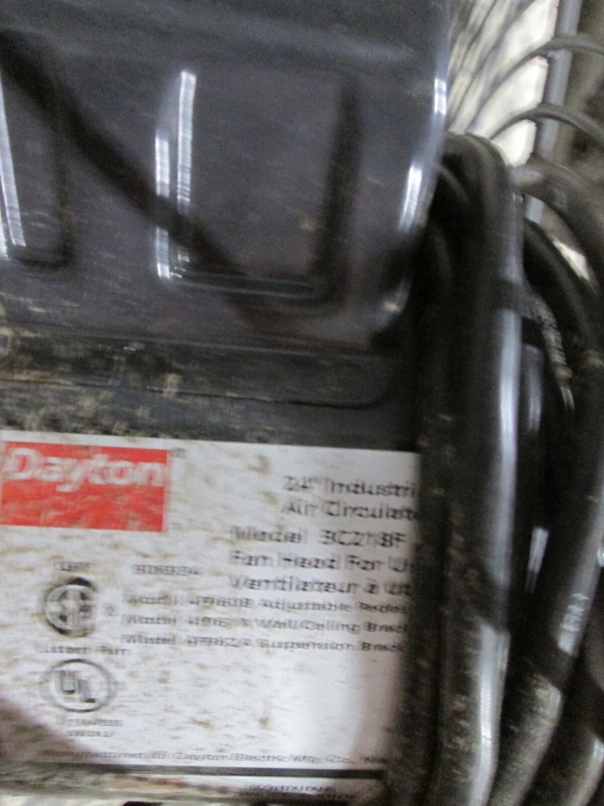 Dayton Exhaust Fan 3C218F 24" Fan 115V 1PH w/ mount 9BNN3A Motor Used