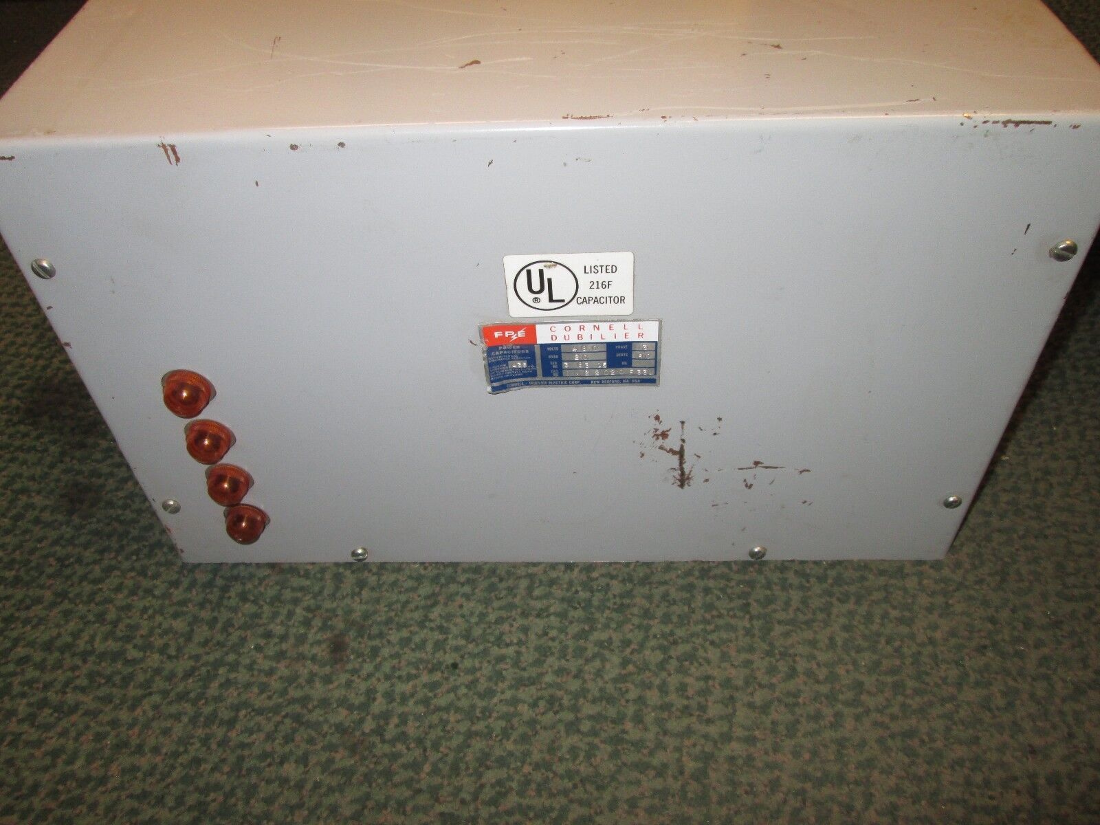 FPE / Cornell Dubilier Capacitor INS2020F33L 20KVAR 480V 3Ph Used