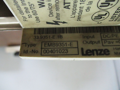 Lenze Braking Module EMB9351-E *Missing Terminal Cover* Used