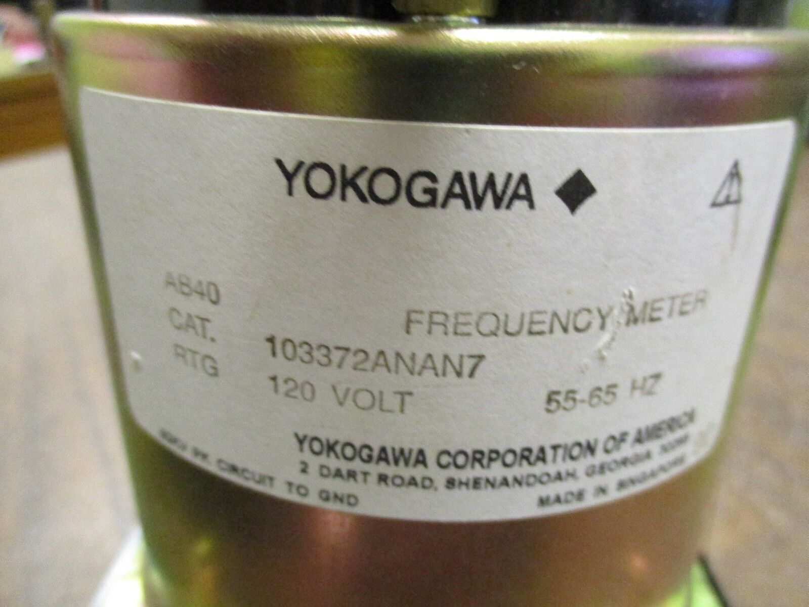 Yokogawa Frequency Meter 103372ANAN7 120V Range: 55-65Hz *Damaged Cover* Used