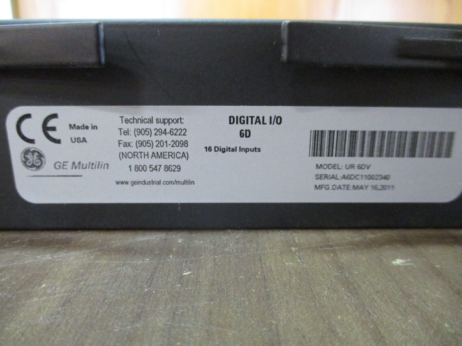 GE Multilin Digital I/O Module UR 6DV 16 Digit Inputs Used