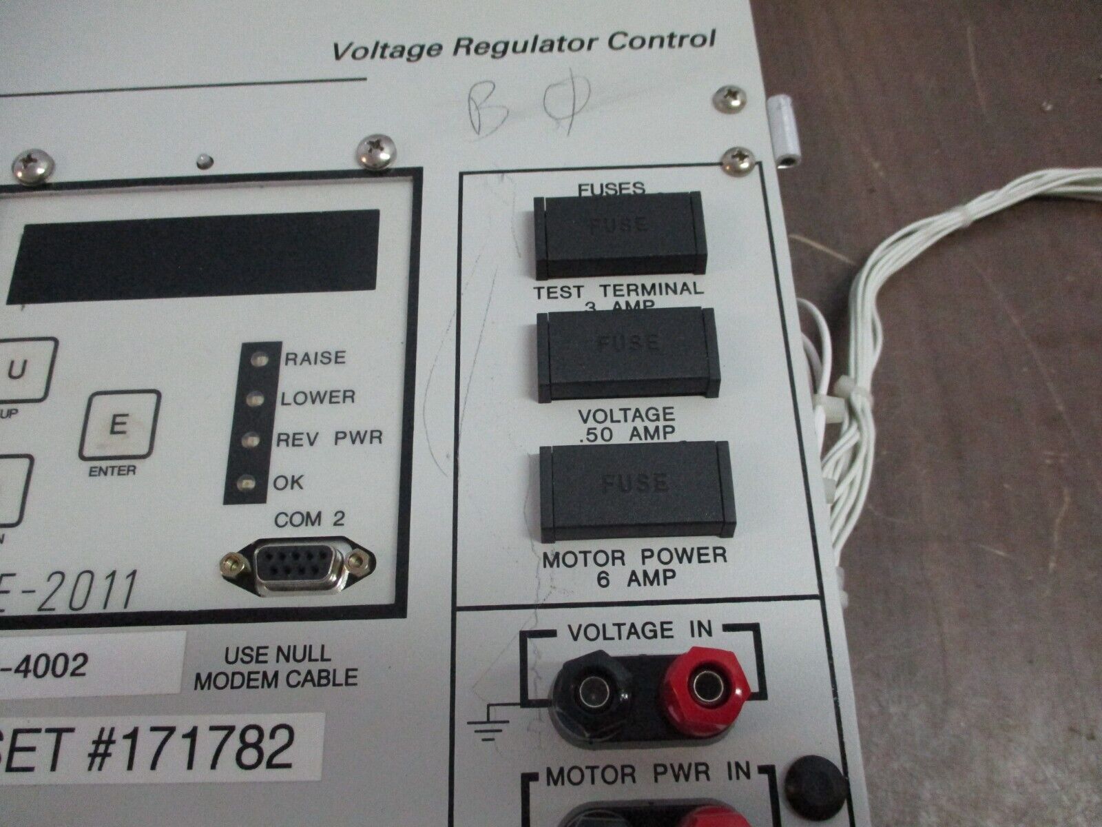 GE Ge-2011 Voltage Regulator Control B-0866 S/W: D-0067V07.09.23 60Hz Used