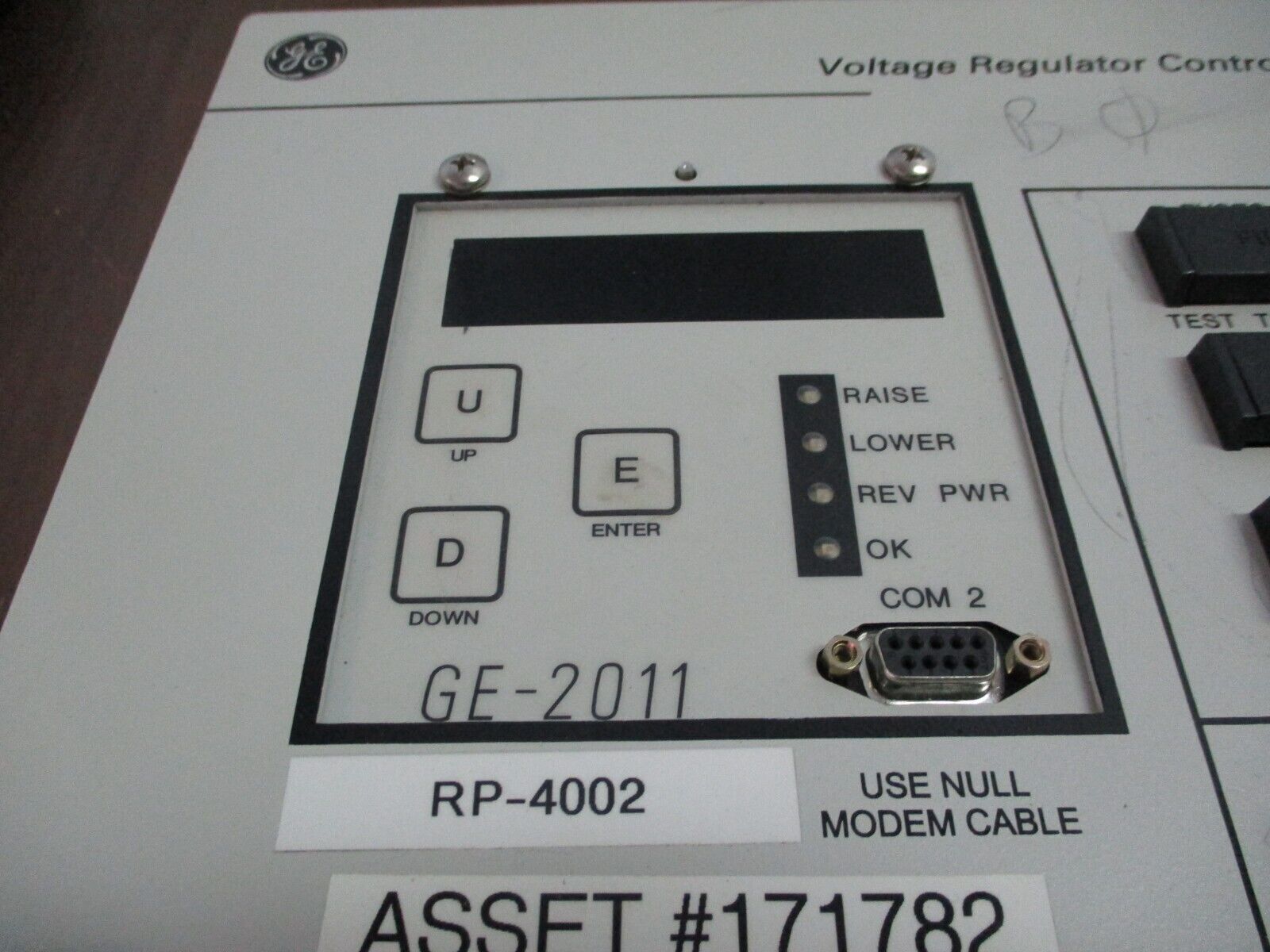 GE Ge-2011 Voltage Regulator Control B-0866 S/W: D-0067V07.09.23 60Hz Used