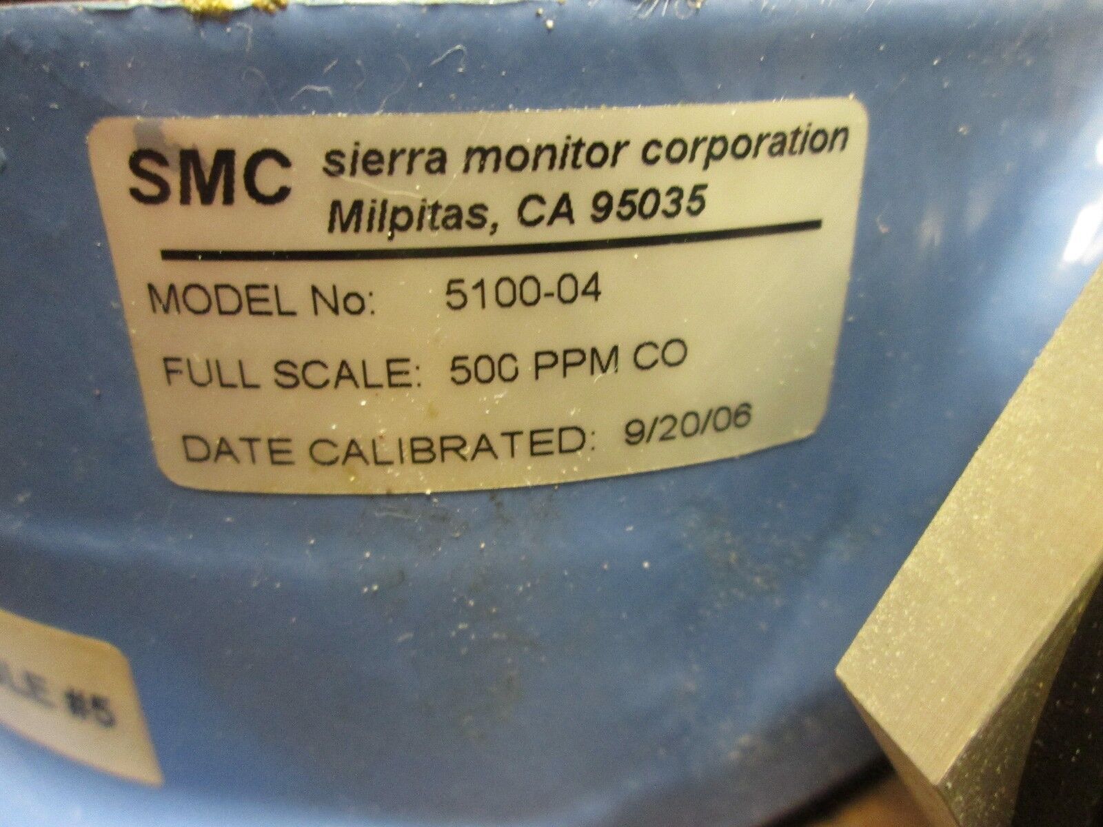 SMC Gas Sensor Module 5100-04 Full Scale: 500 PPM CO Used