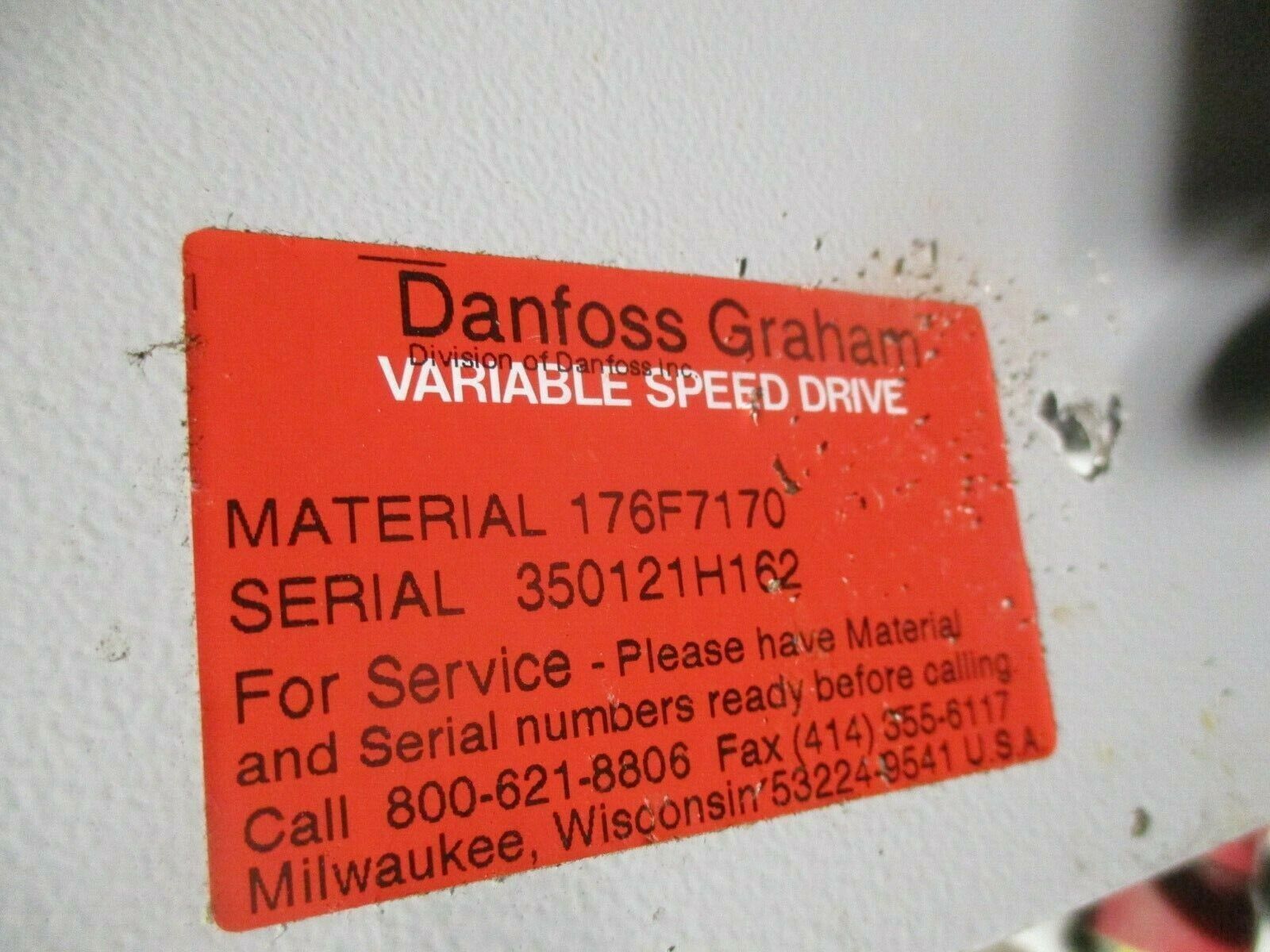 Danfoss VLT 6000 AC Drive 176F7162 250HP 3Ph *No Keypad* Used