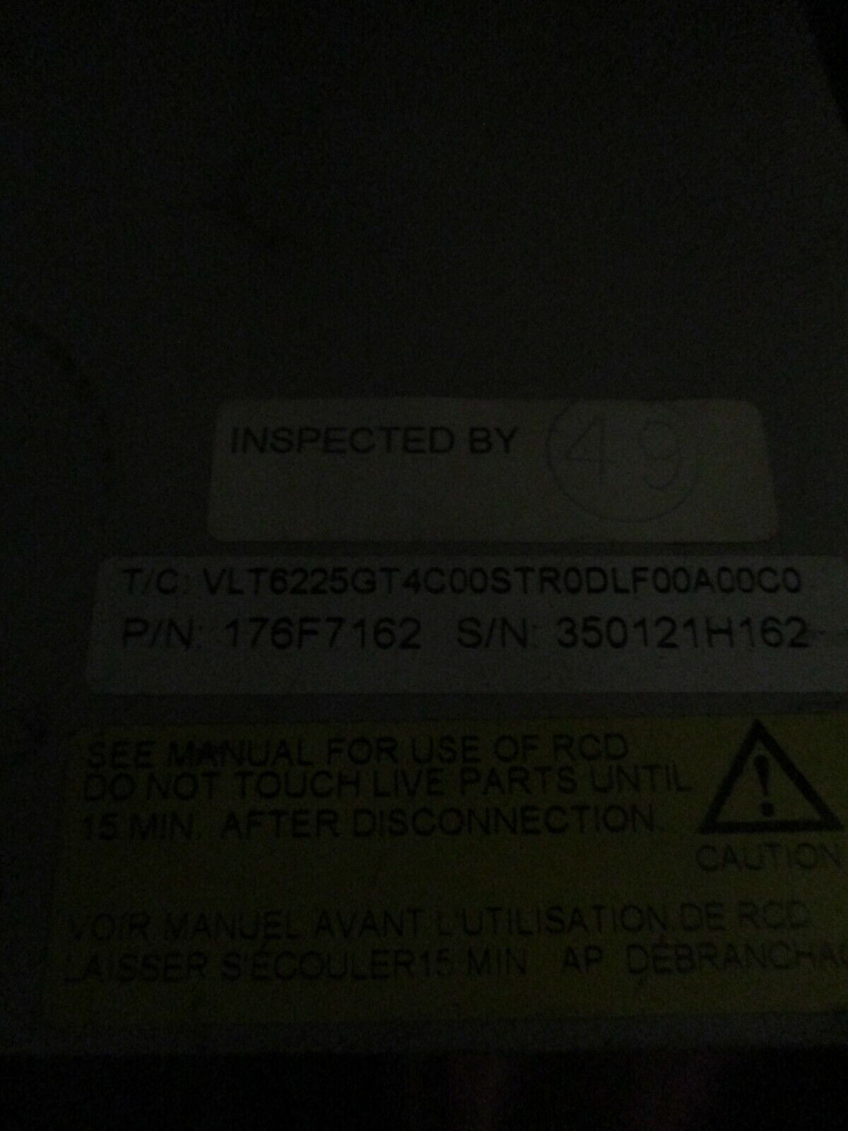 Danfoss VLT 6000 AC Drive 176F7162 250HP 3Ph *No Keypad* Used