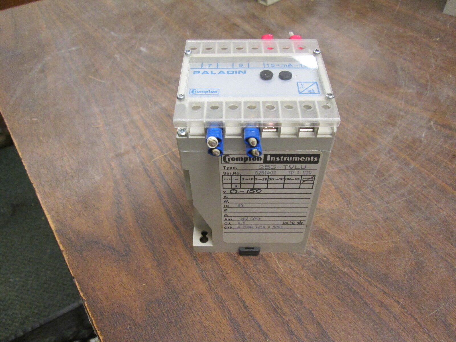 Crompton Paladin Transducer 253-TVLU-PZHG 150V Range 4/20mA Scale Used