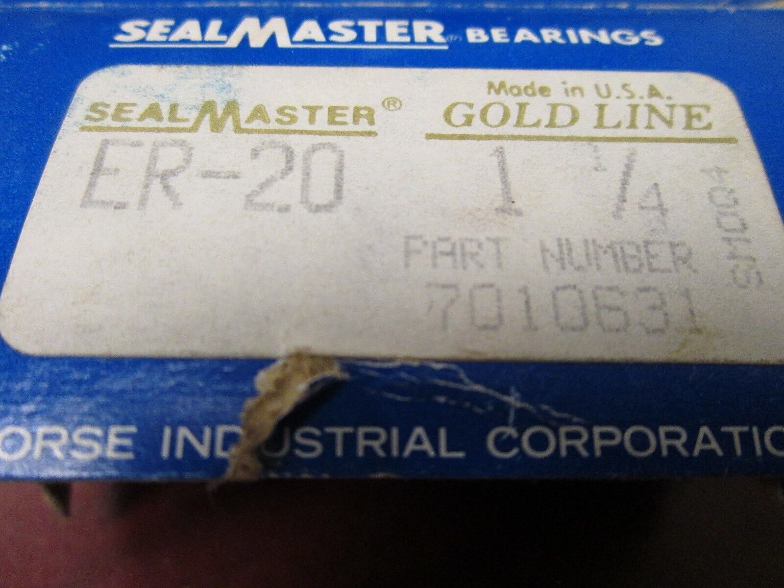 SealMaster 1-1/4" Ball Bearing ER-20 New Surplus