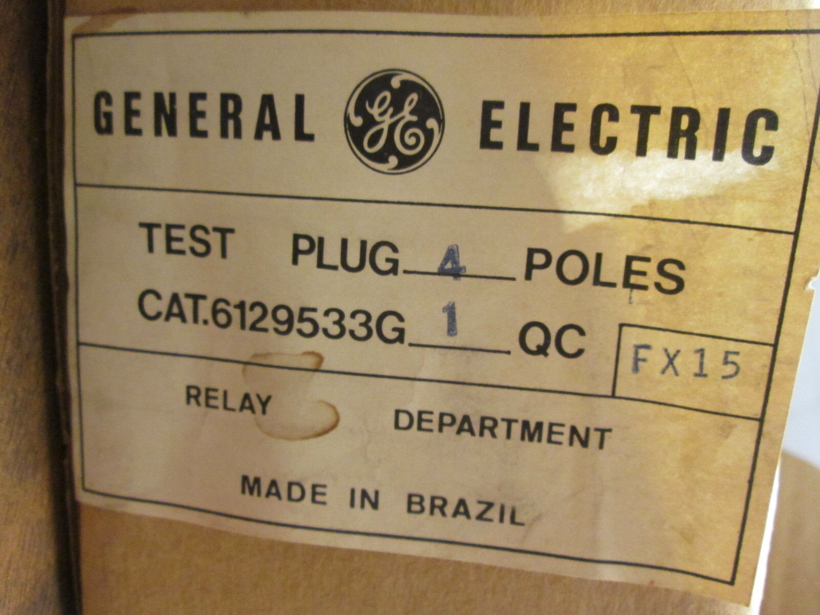 GE Test Plug 6129533G1-QC 4 Poles New Surplus