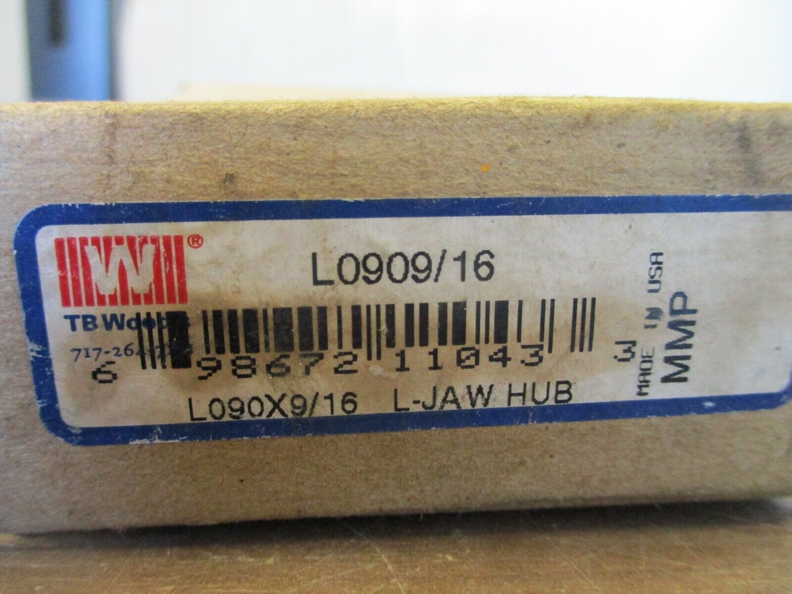 TB Wood's L-Jaw Hub L0909/16 L090X9/16 New Surplus