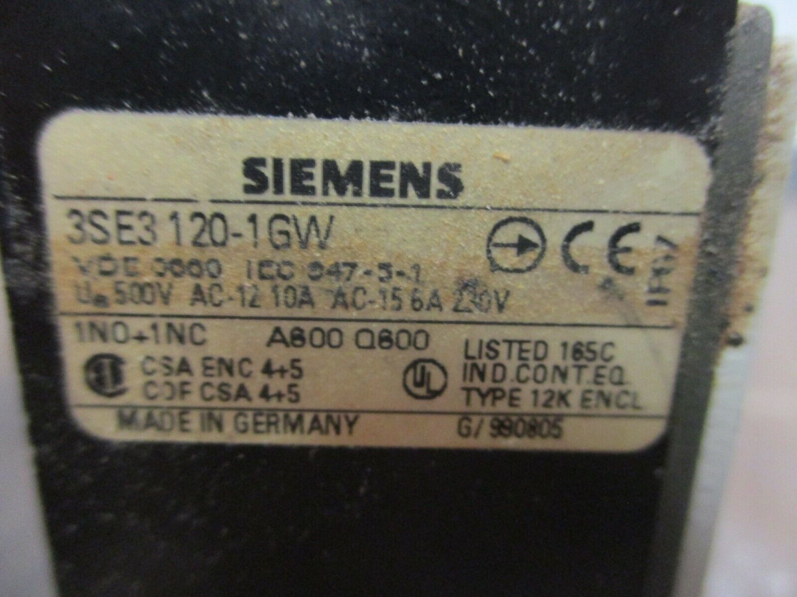 Siemens Travel Switch 3SE3120-1GW 6A/10A 230/500V Used