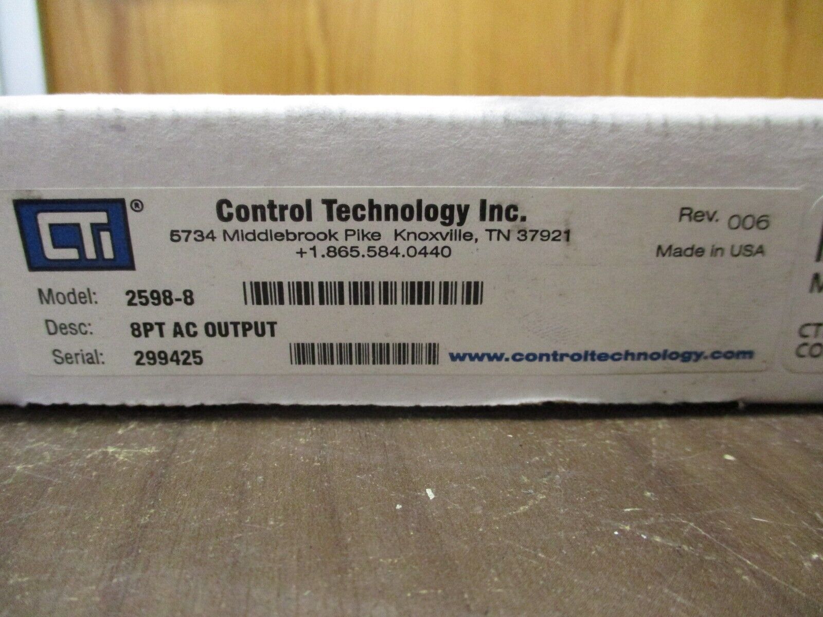 Control Technology AC Output Module 2598-8 8PT Rev. 006 New Surplus