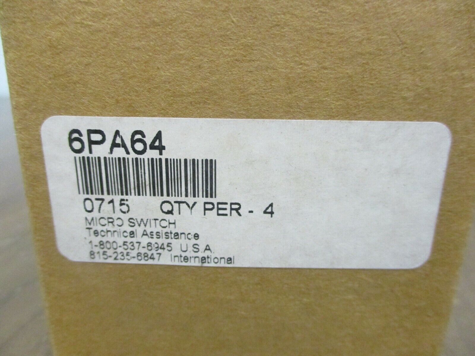 Micro Switch Limit Switch-OT 6PA64 New Surplus *Box of 4*