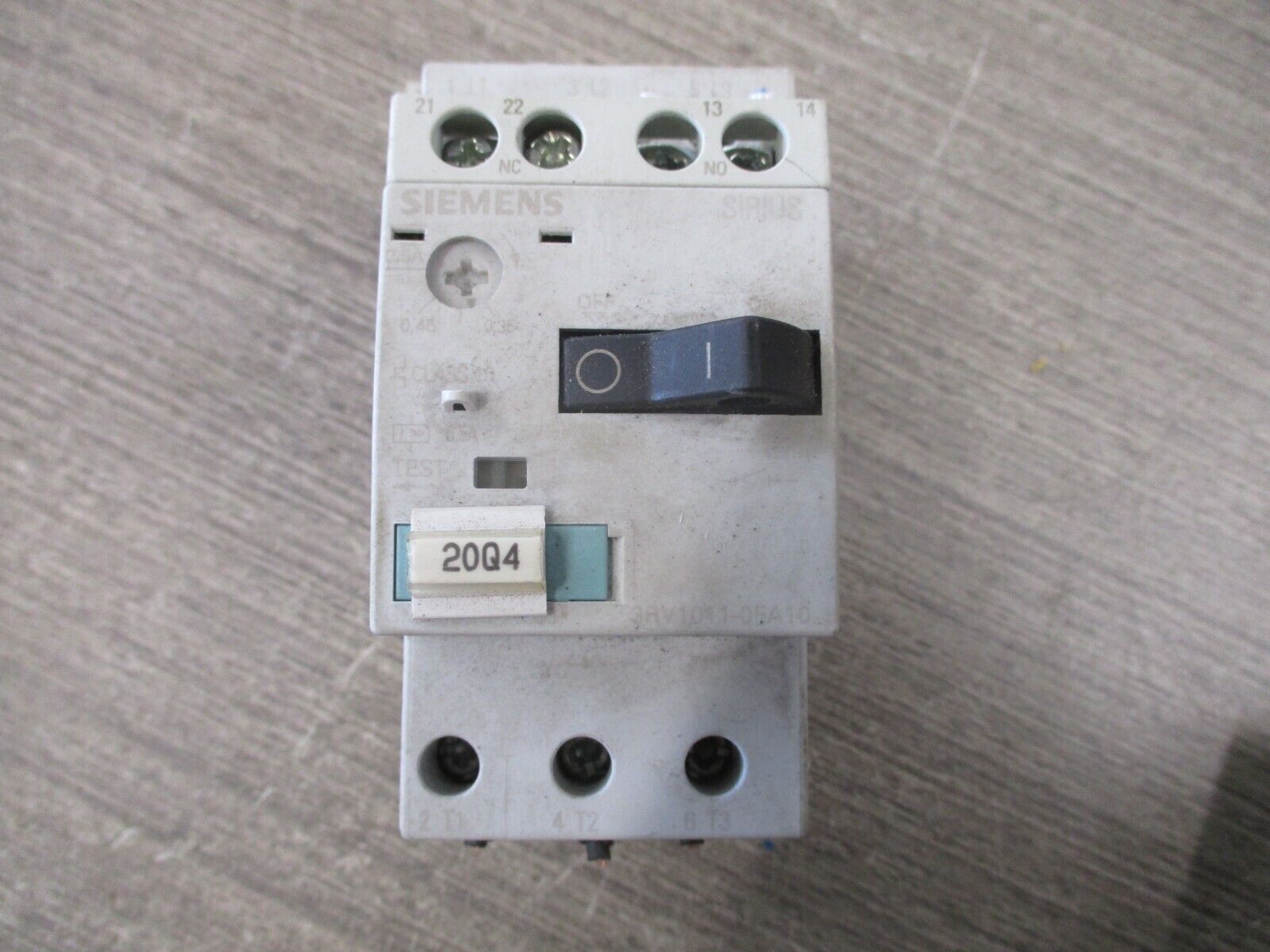 Siemens Sirius Manual Starter 3RV1011-0FA10 Trip: 0.35-0.5A Used