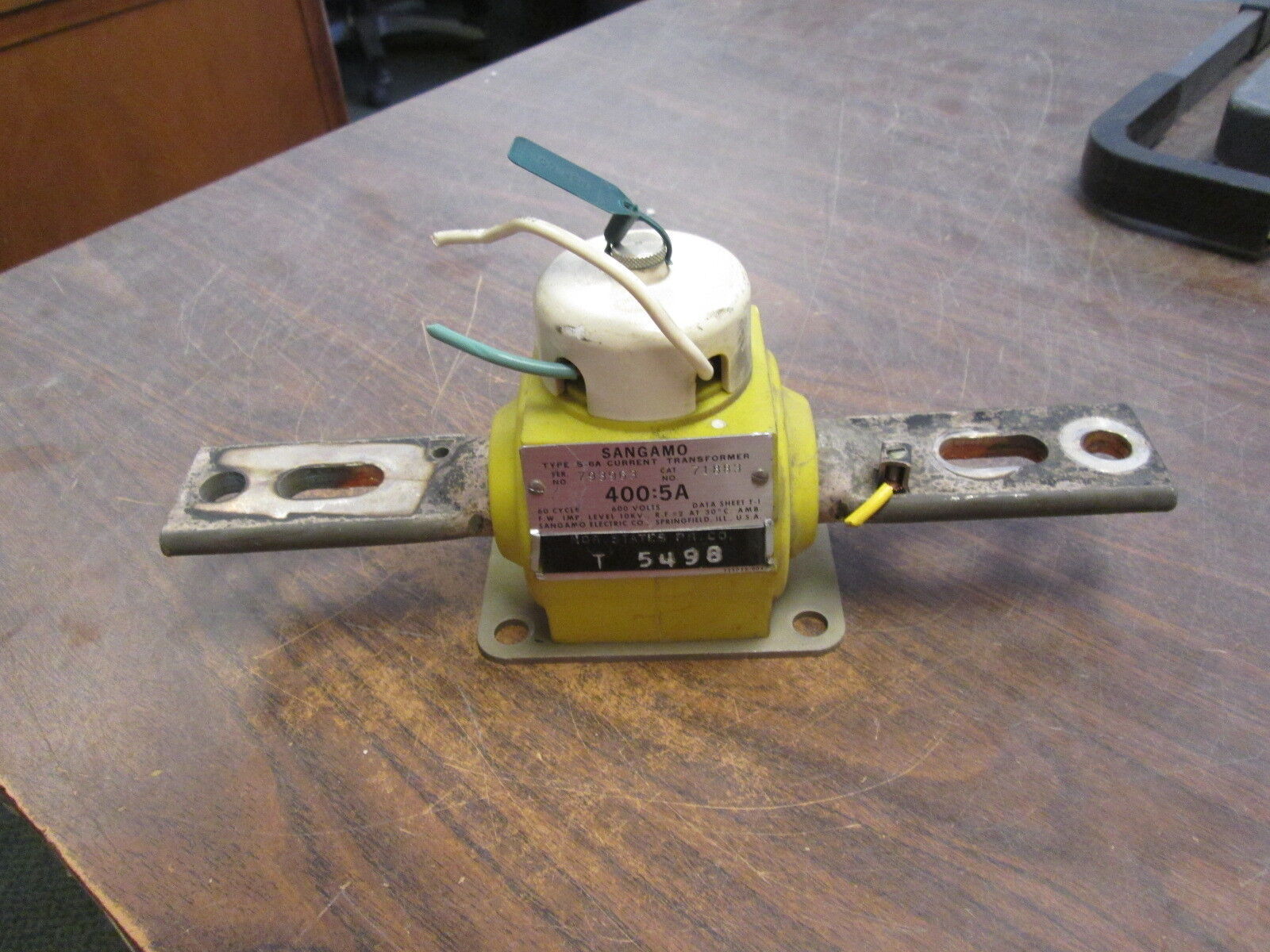 Sangamo Type S-6A Current Transformer 71883 Ratio 400:5A 600V 60Hz Used