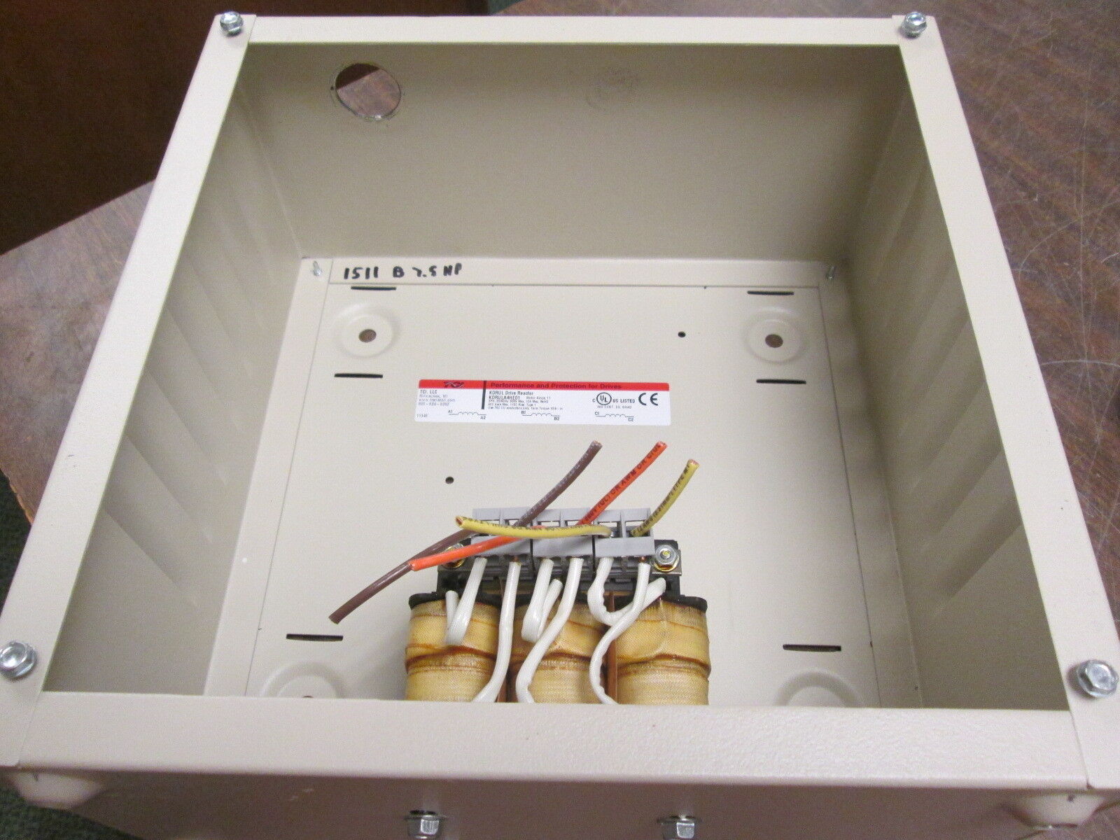 TCI KDRUL Drive Reactor KDRULA4HE01 Motor Amps: 11 3Ph 50/60Hz 600V 12A Used