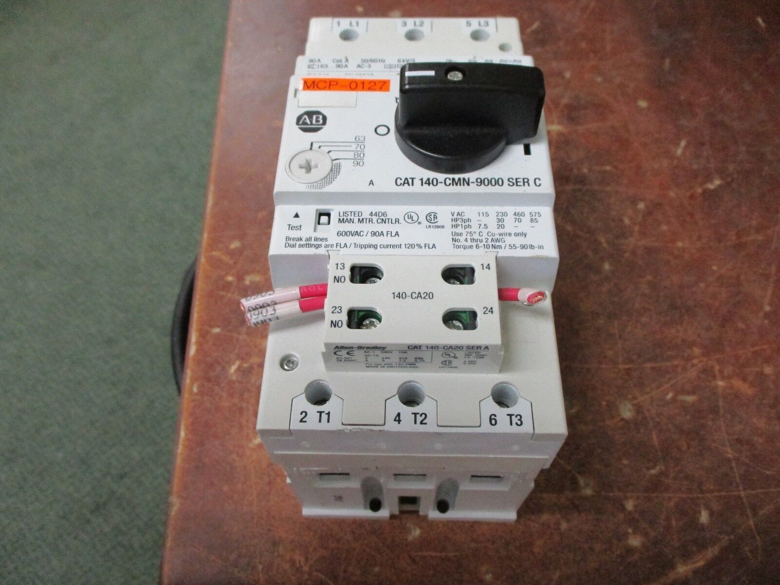 Allen-Bradley Compact Starter 190S-BND2-CC16C 25A 600V Trip: 10-16A Used