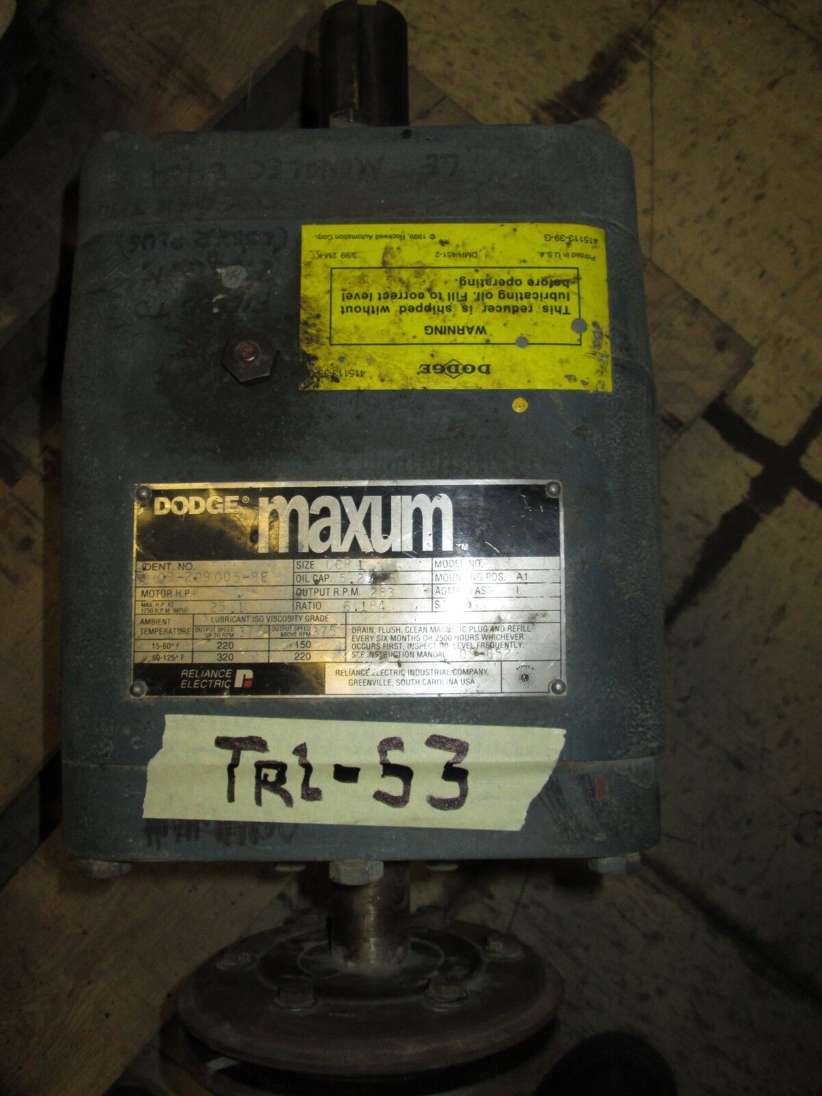 Dodge Maxum DCR 1 6.184 Ratio 25.1 HP 283 Output RPMs Used