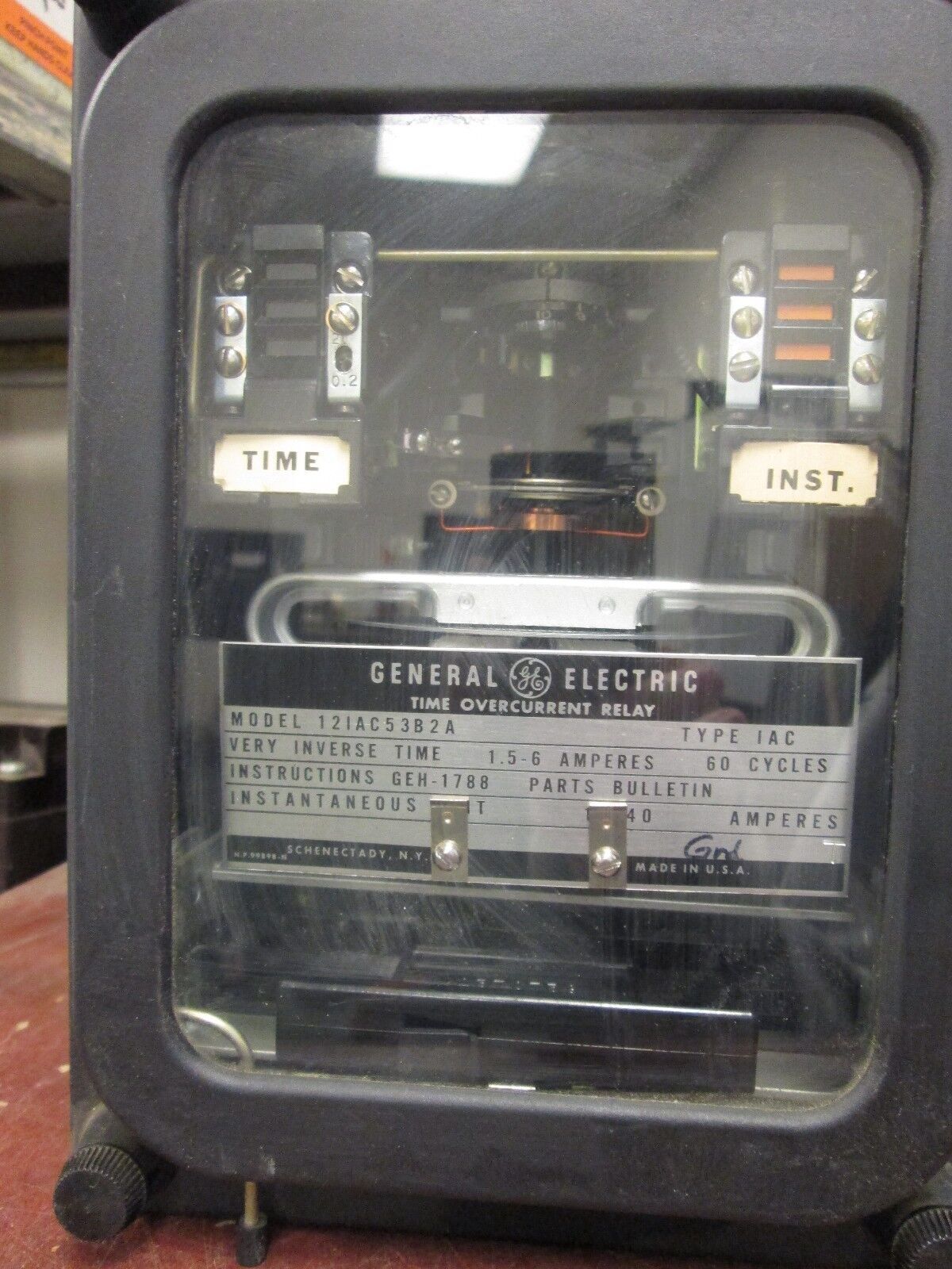 GE Time Overcurrent Relay 12IAC53B2A 1.5-6A 60Hz Very Inverse Time Used
