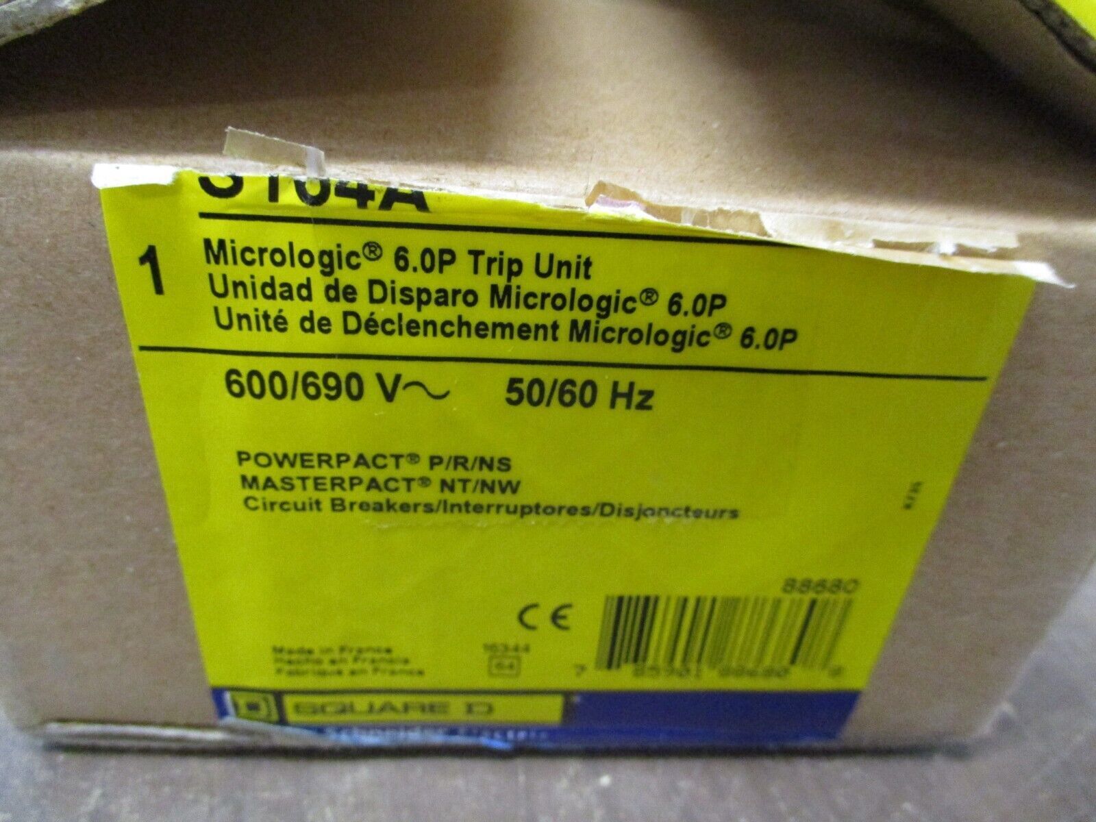 Square D Micrologic 6.0P Trip Unit S164A 600/690V 50/60Hz w/ Rating Plug