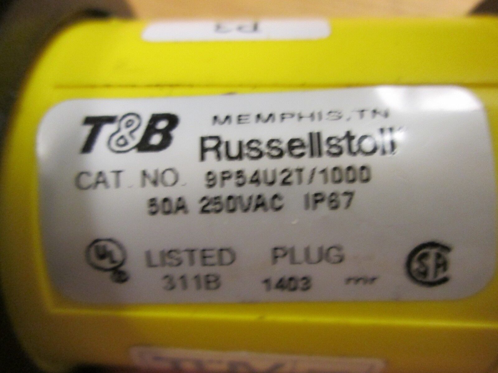 Russellstoll Plug 9P5U2T/1000 50A 250V 4W Used