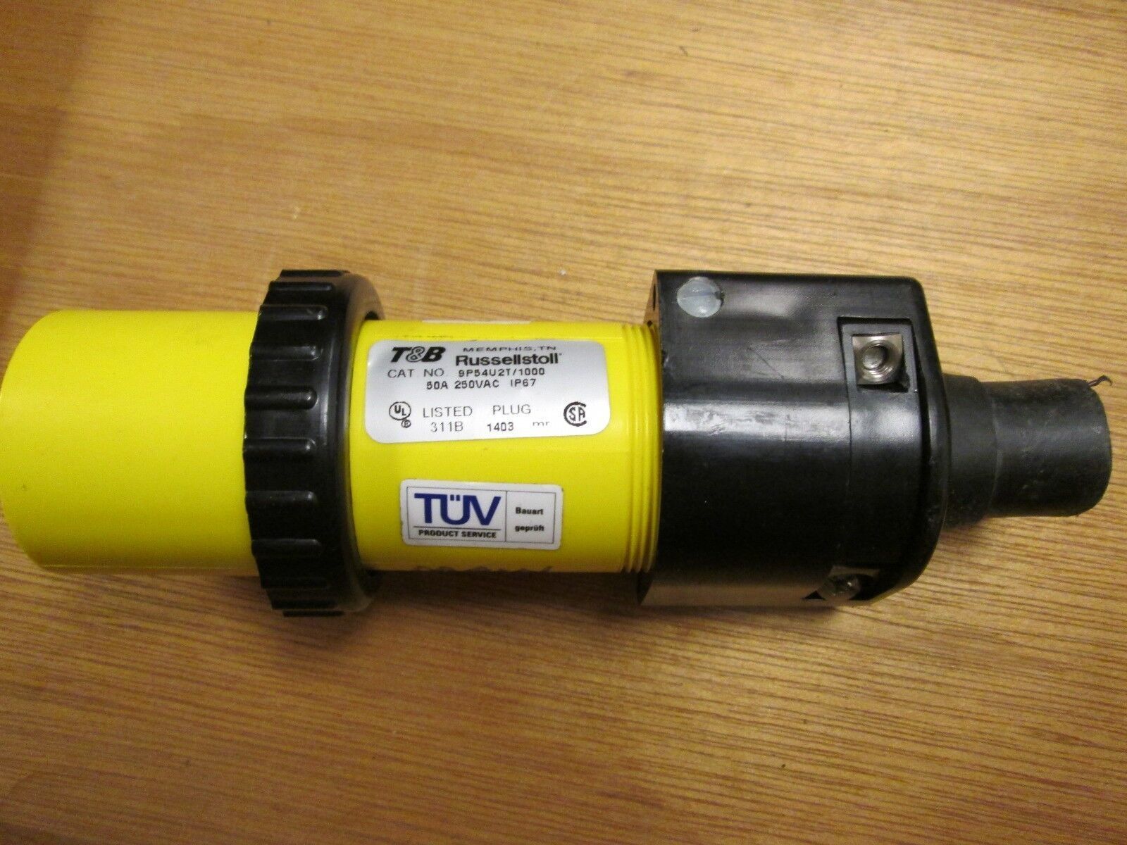 Russellstoll Plug 9P5U2T/1000 50A 250V 4W Used