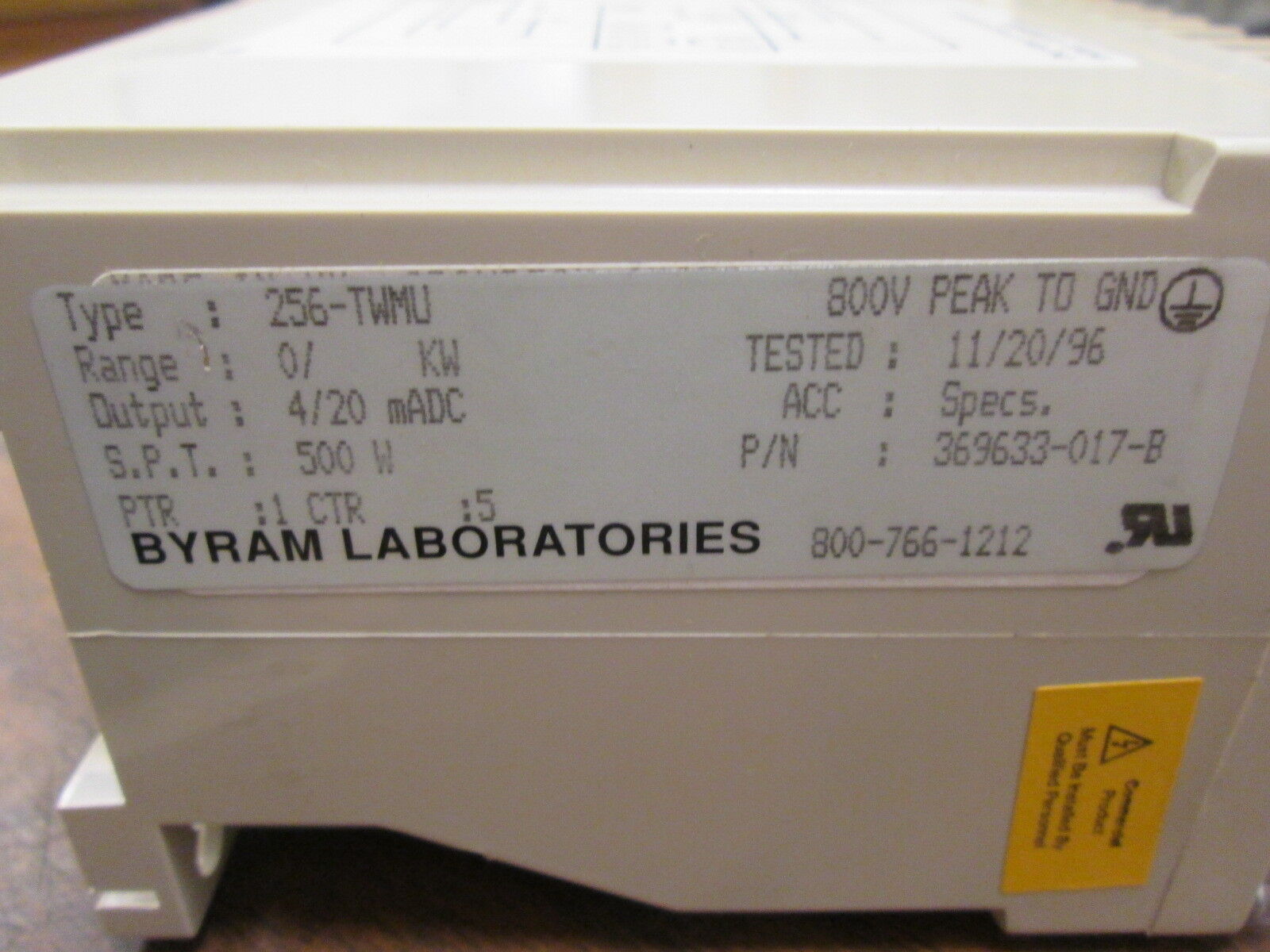 Crompton Paladin Transducer 256-TWMU 120V 60Hz 1000W 4.8A *Broken Mounting Foot*