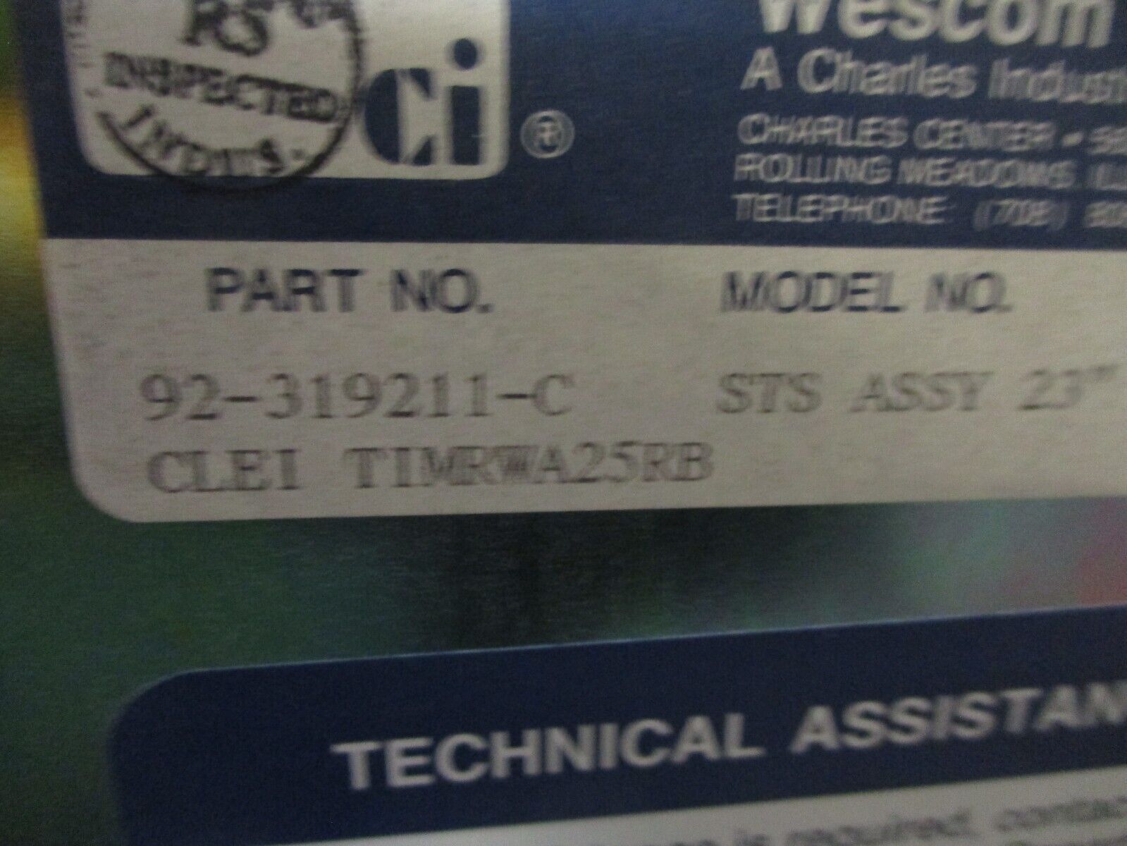 Wescom STS Assembly 92-319211-C Iss. 03 Rev. A05 23" Used