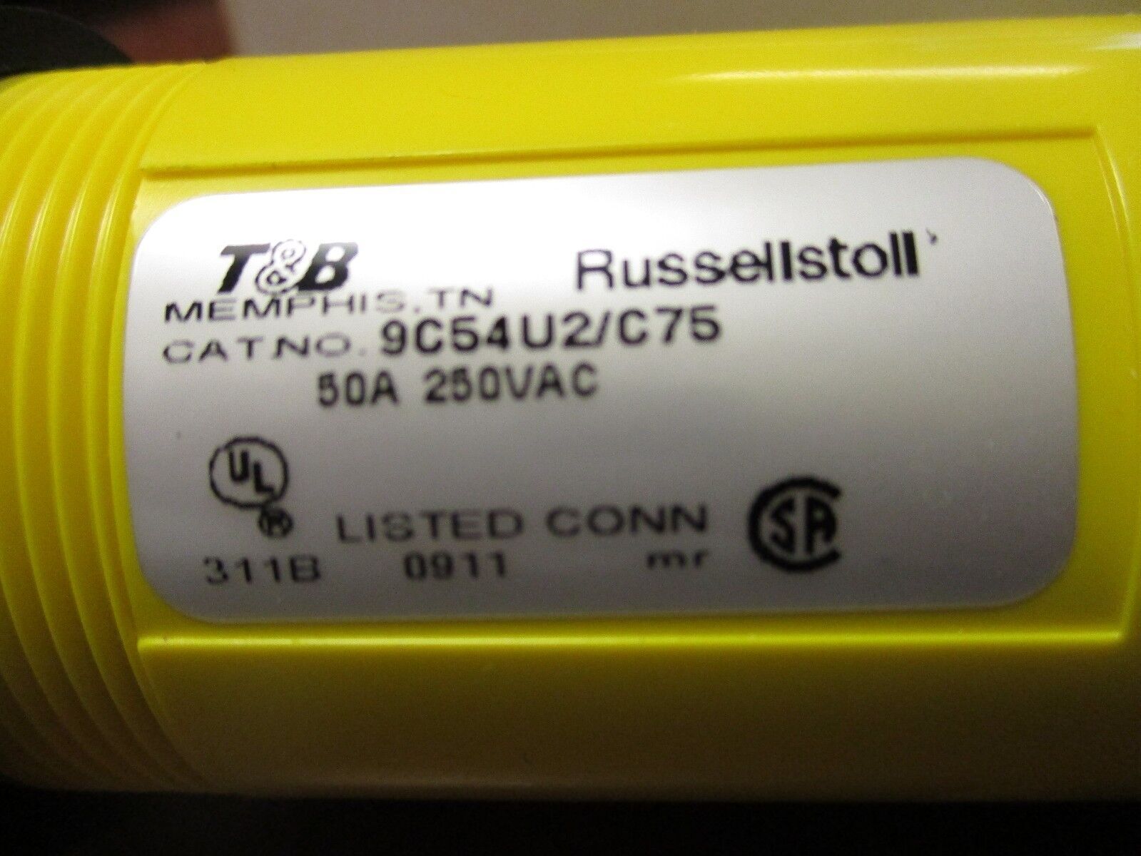 T&B Connector Assembly 9C54U2/C75 50A 250VAC New Surplus