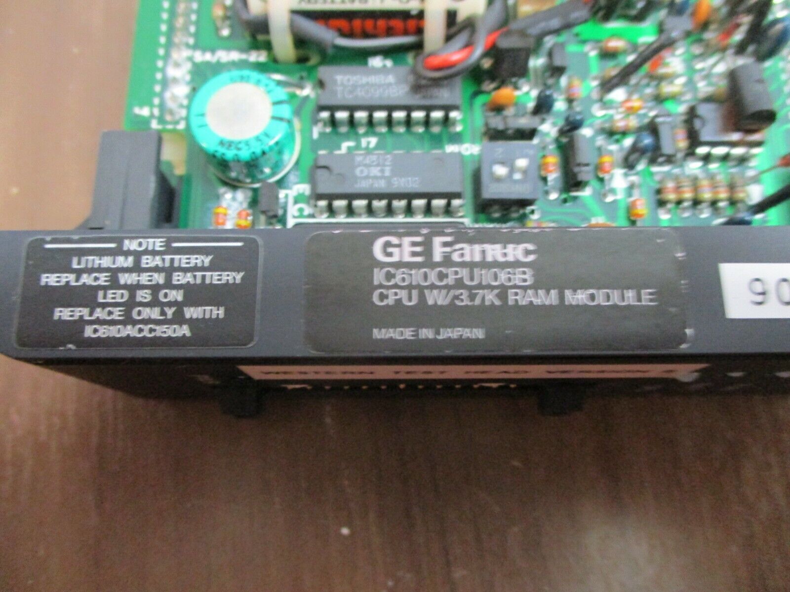 GE Fanuc Series One Plus CPU Module IC610CPU106B w/3.7K Ram Module Used
