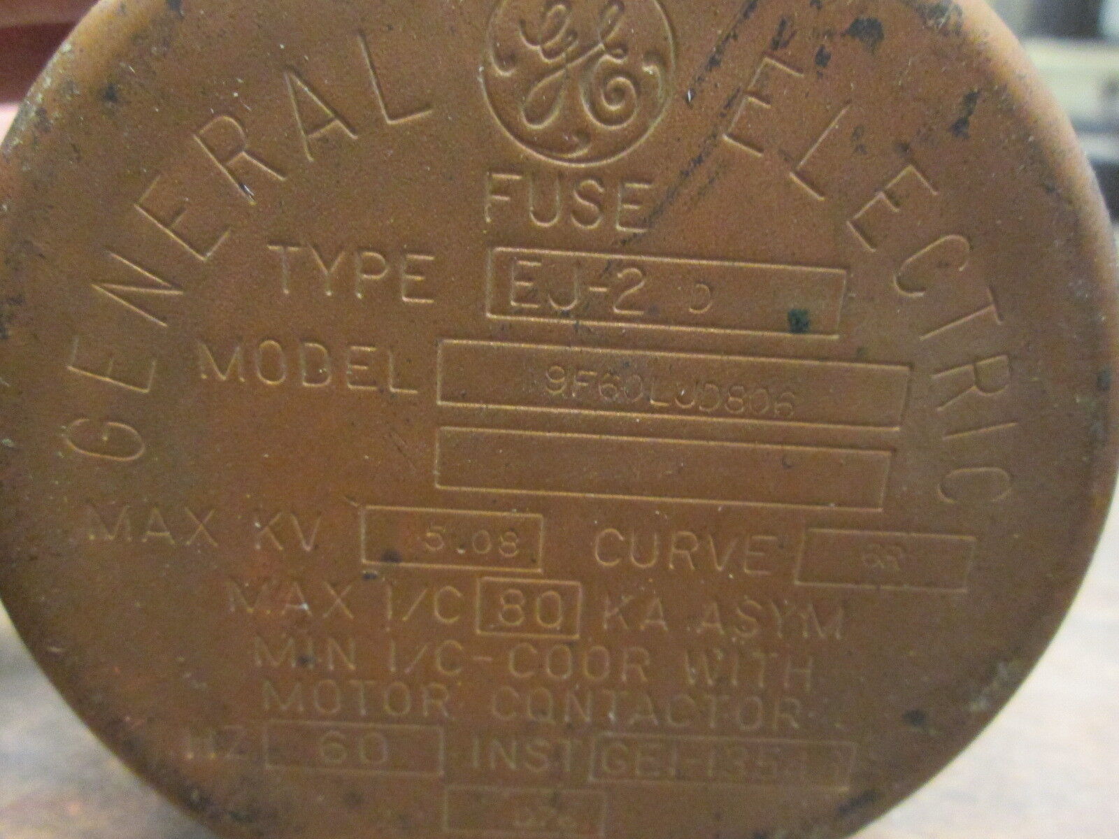 GE Type EJ-2D Fuse 9F60LJD806 6R 5.08KV 60Hz Used