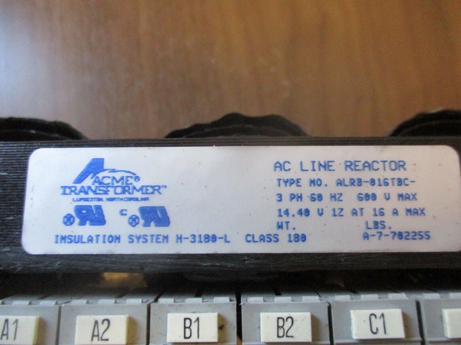 Acme Transformer AC Line Reactor ALRB-016TBC 16A 600V 60Hz 3Ph Used