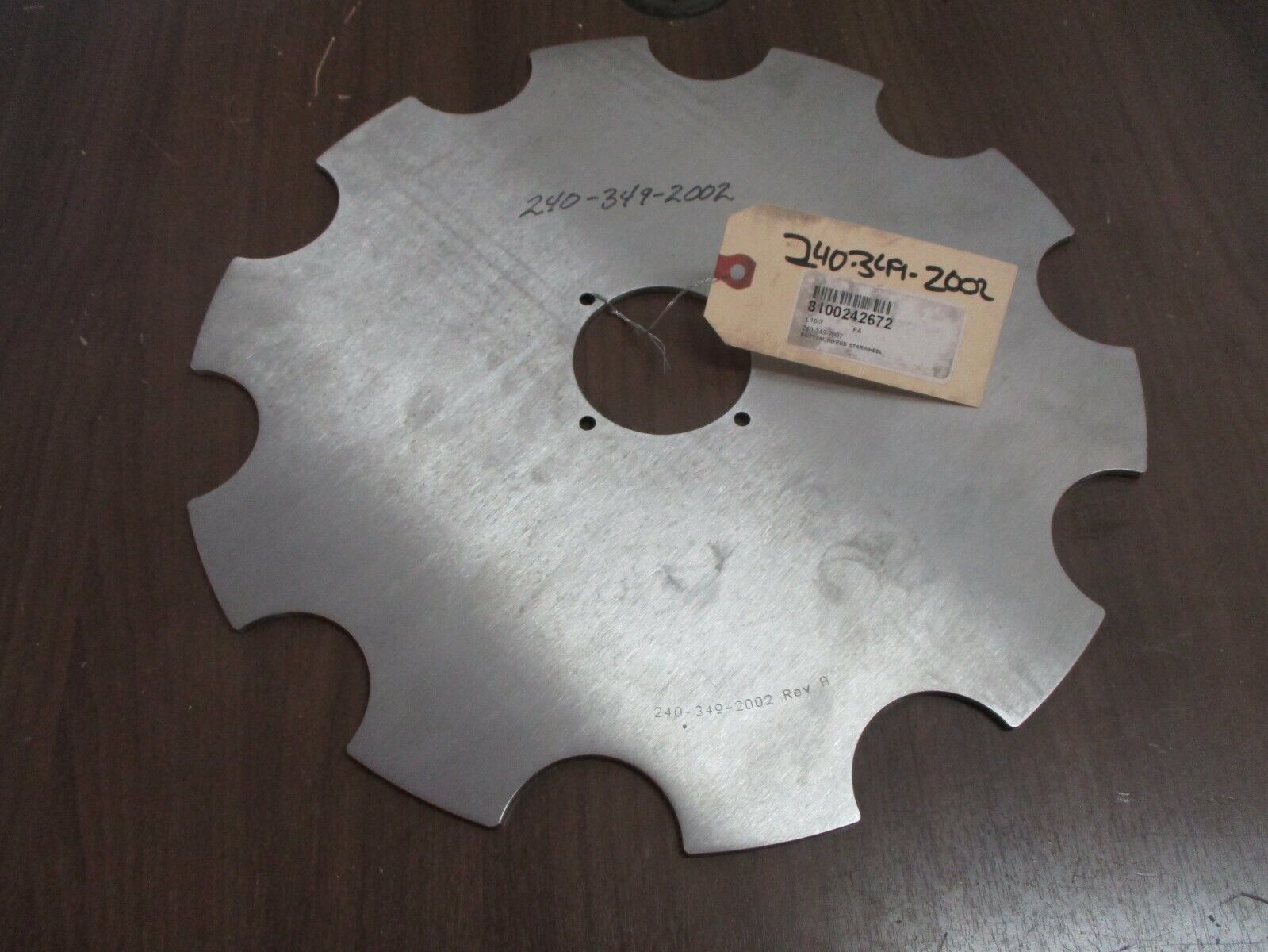Misc. Brand Stainless Steel Infeed Starwheel 240-349-2002 *No Box* New Surplus