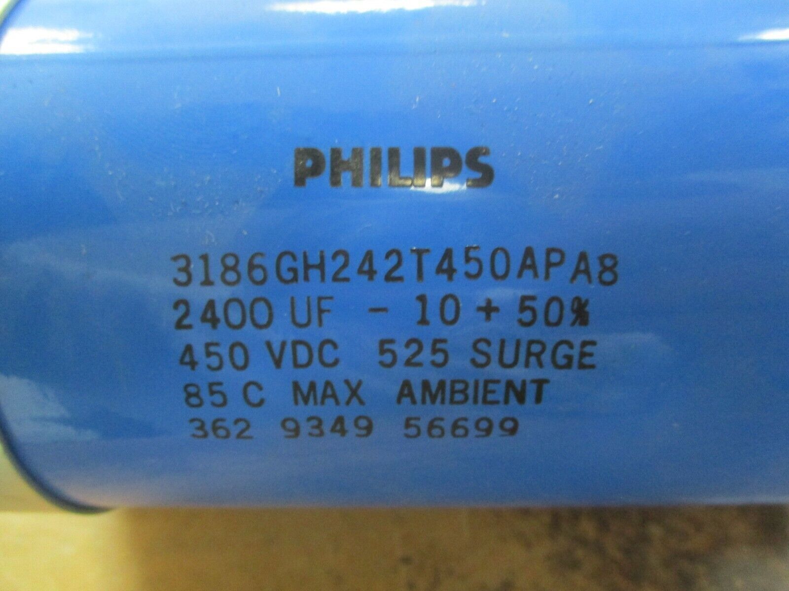 Philips Capacitor 3186GH242T450APA8 2400UF 450VDC Used