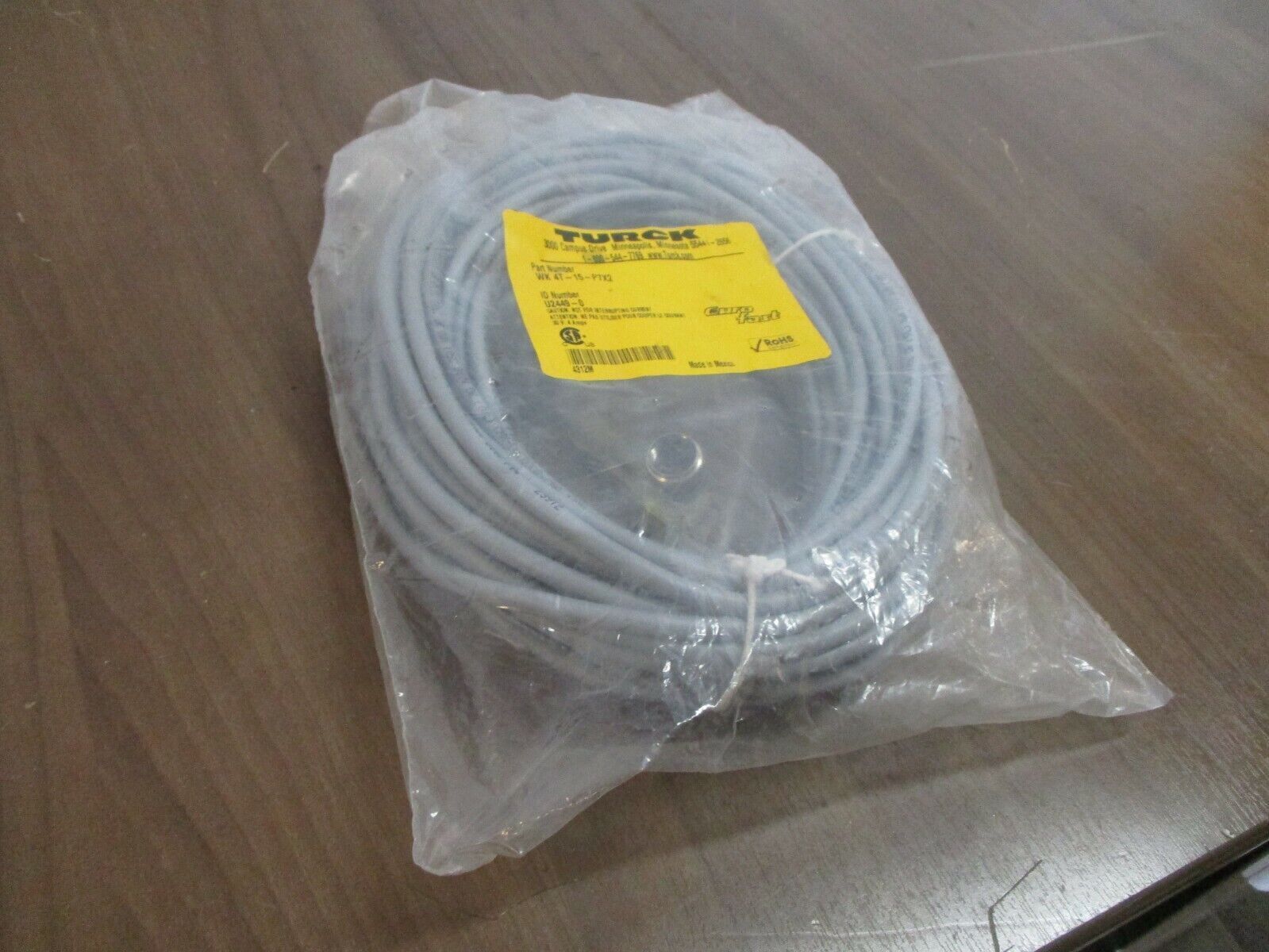 Turck Eurofast Cordset WK 4T-15-P7X2 Length: 15M New Surplus